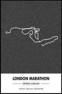 London Marathon Route Map: Bold and Minimalist Sports Poster
