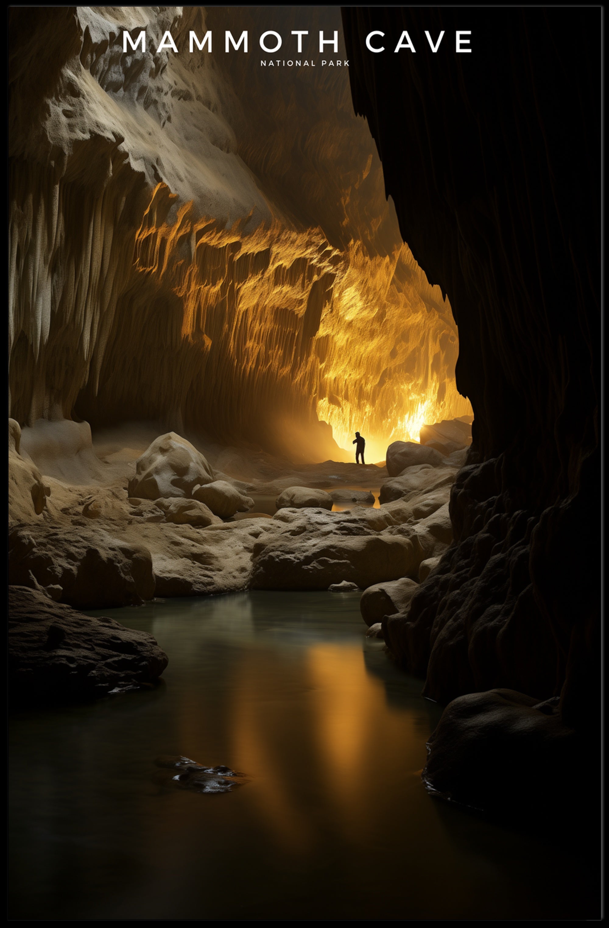 Mammoth Cave Travel Poster Vintage Cave Wall Art
