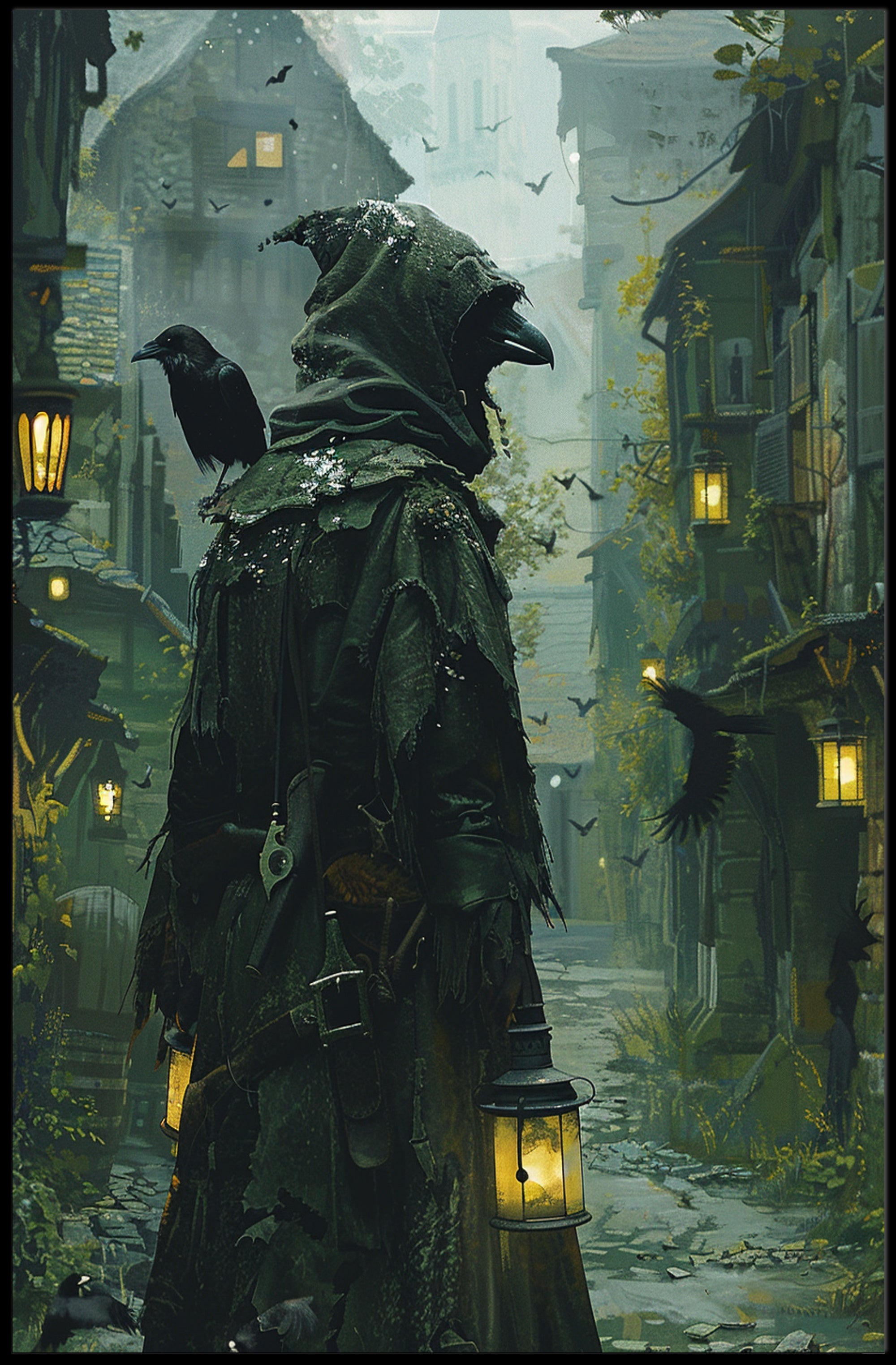 Dark Fantasy Plague Doctor Gothic Mystery Poster PosterGoat