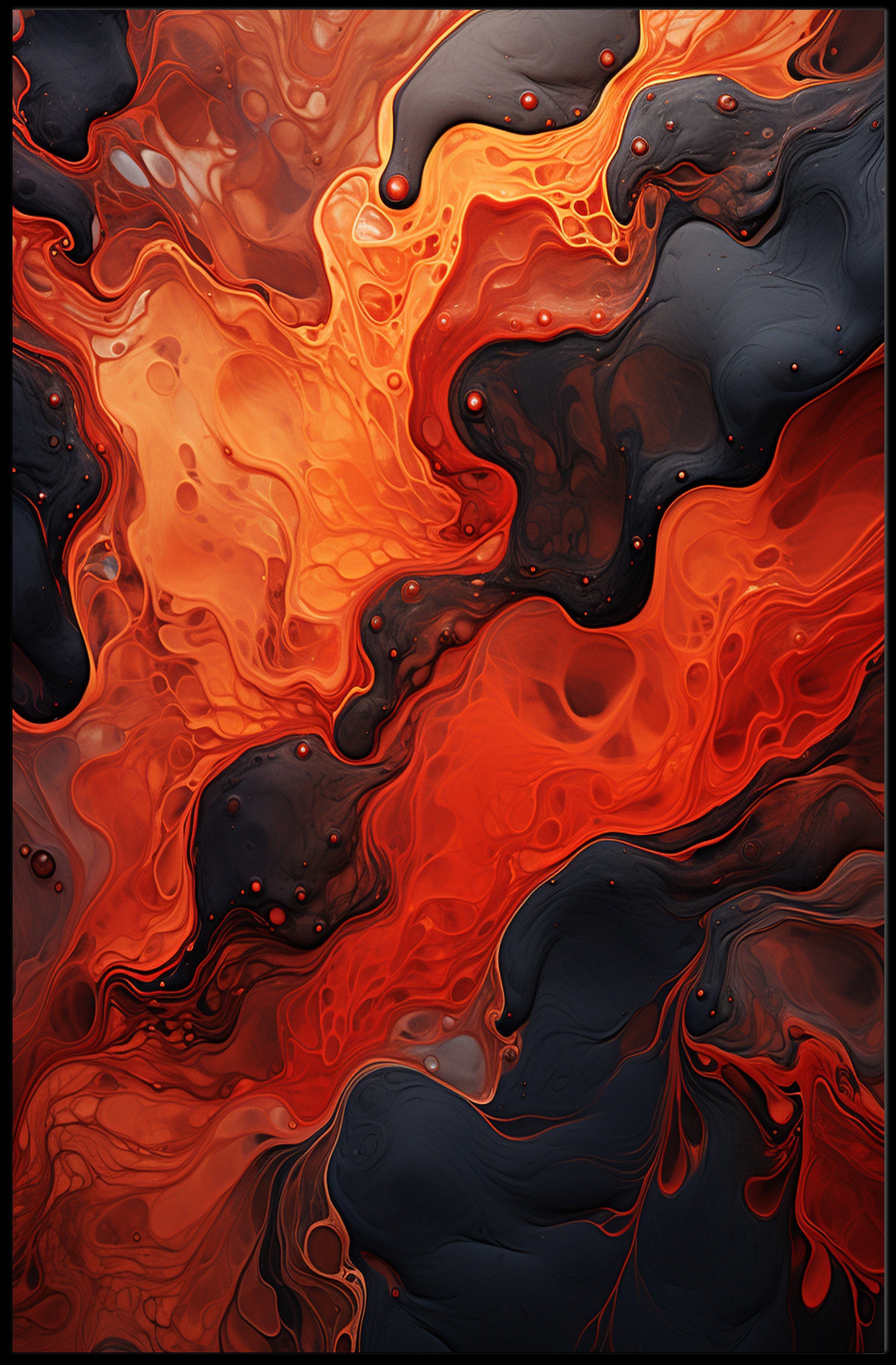 Fiery Abstract Flow Abstract Poster