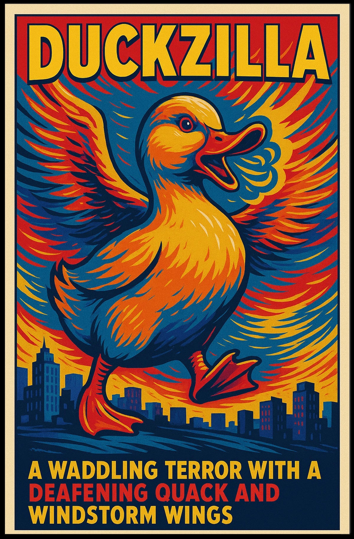 Duckzilla A Waddling Terror Poster
