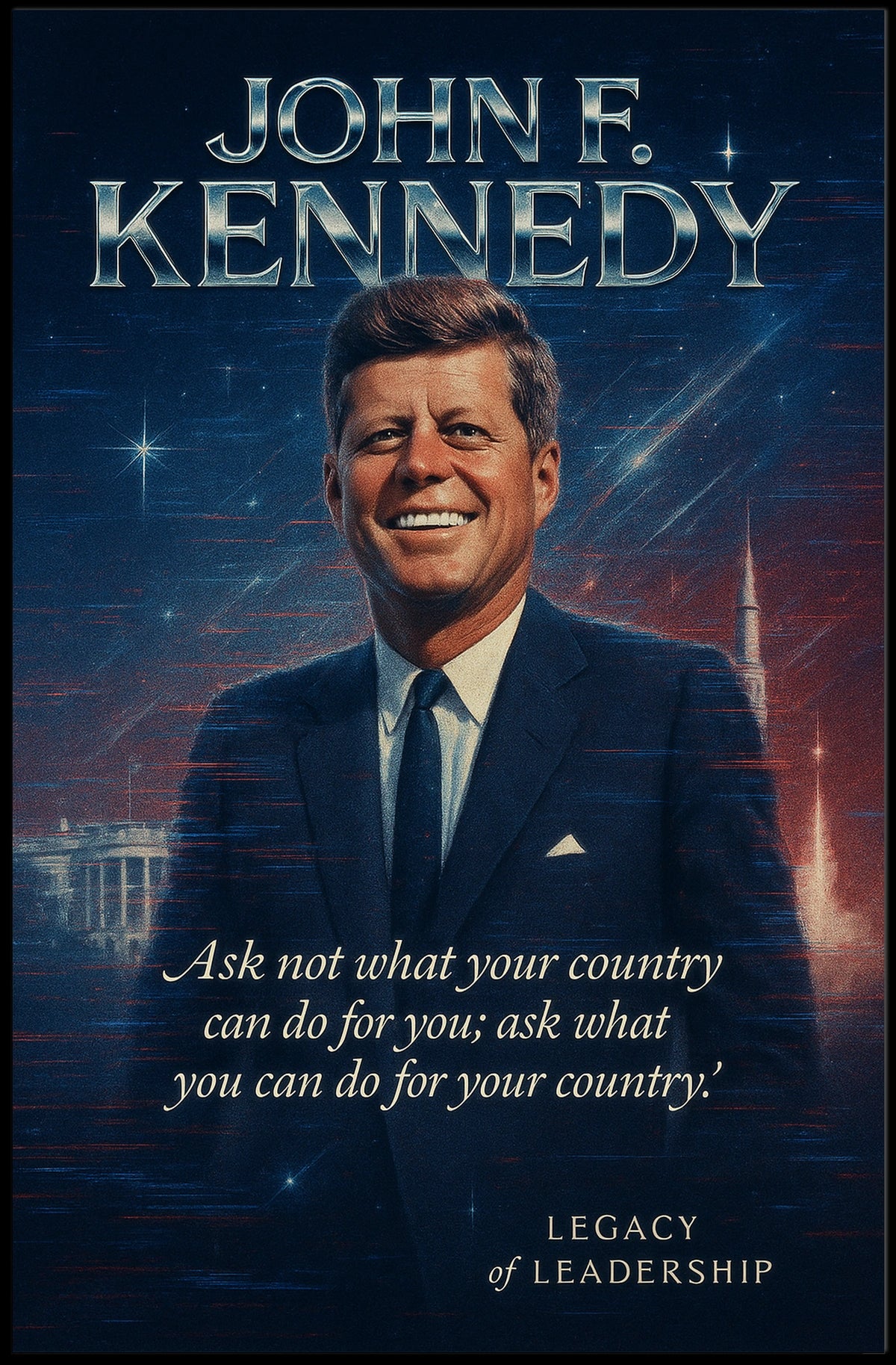 John F. Kennedy Patriotic Vintage Poster Art Print