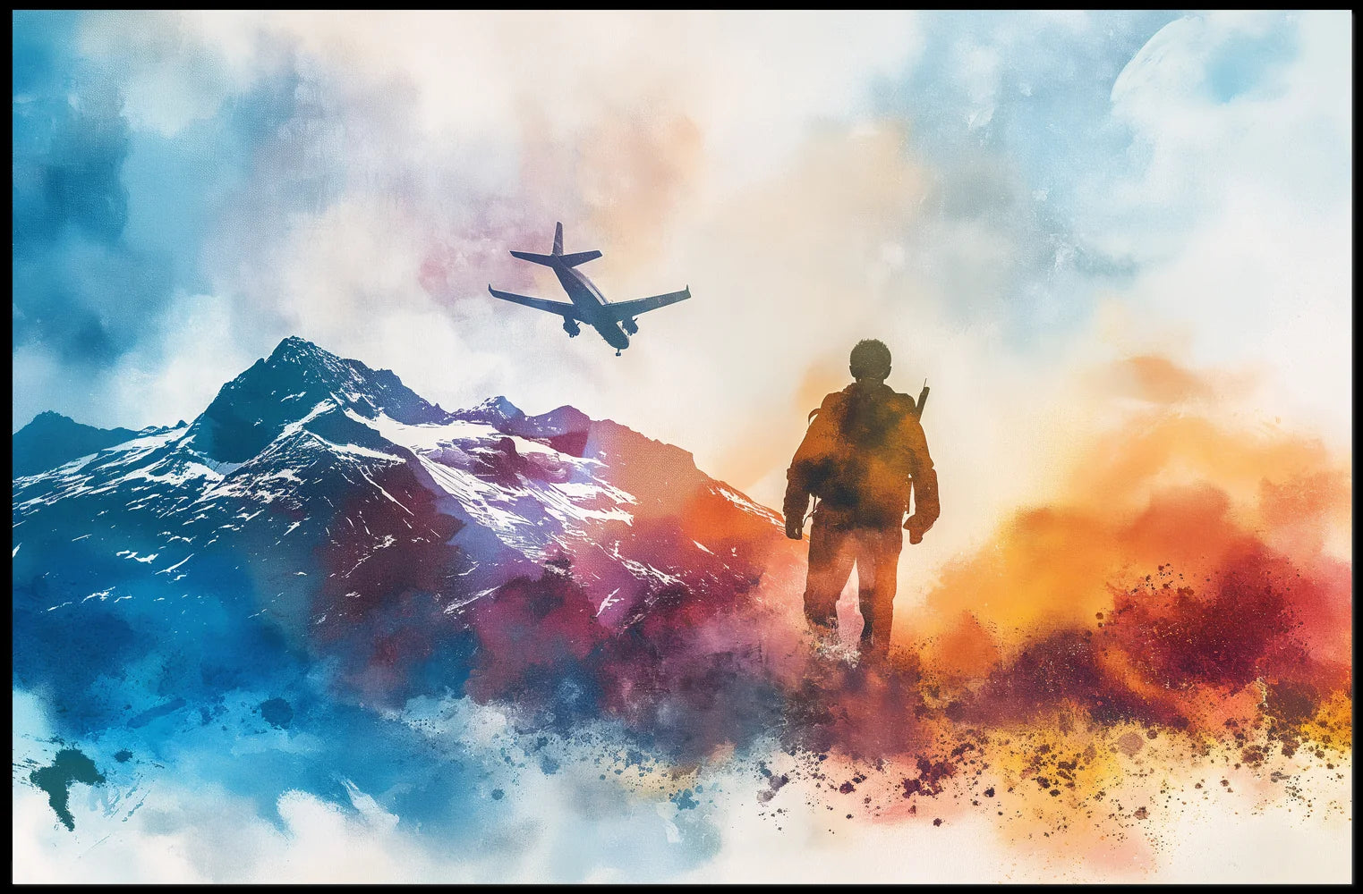 Adventure Awaits: Vibrant Mountain Journey Poster