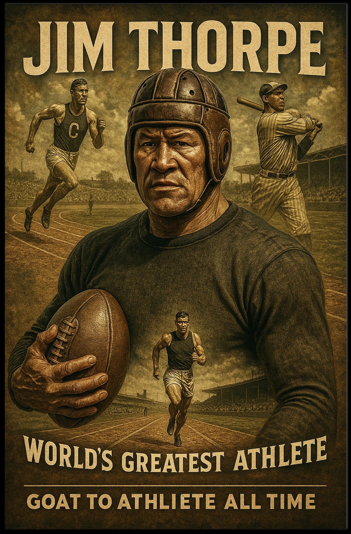 Celebrating the Worlds Greatest Athlete Jim Thorpe Poster