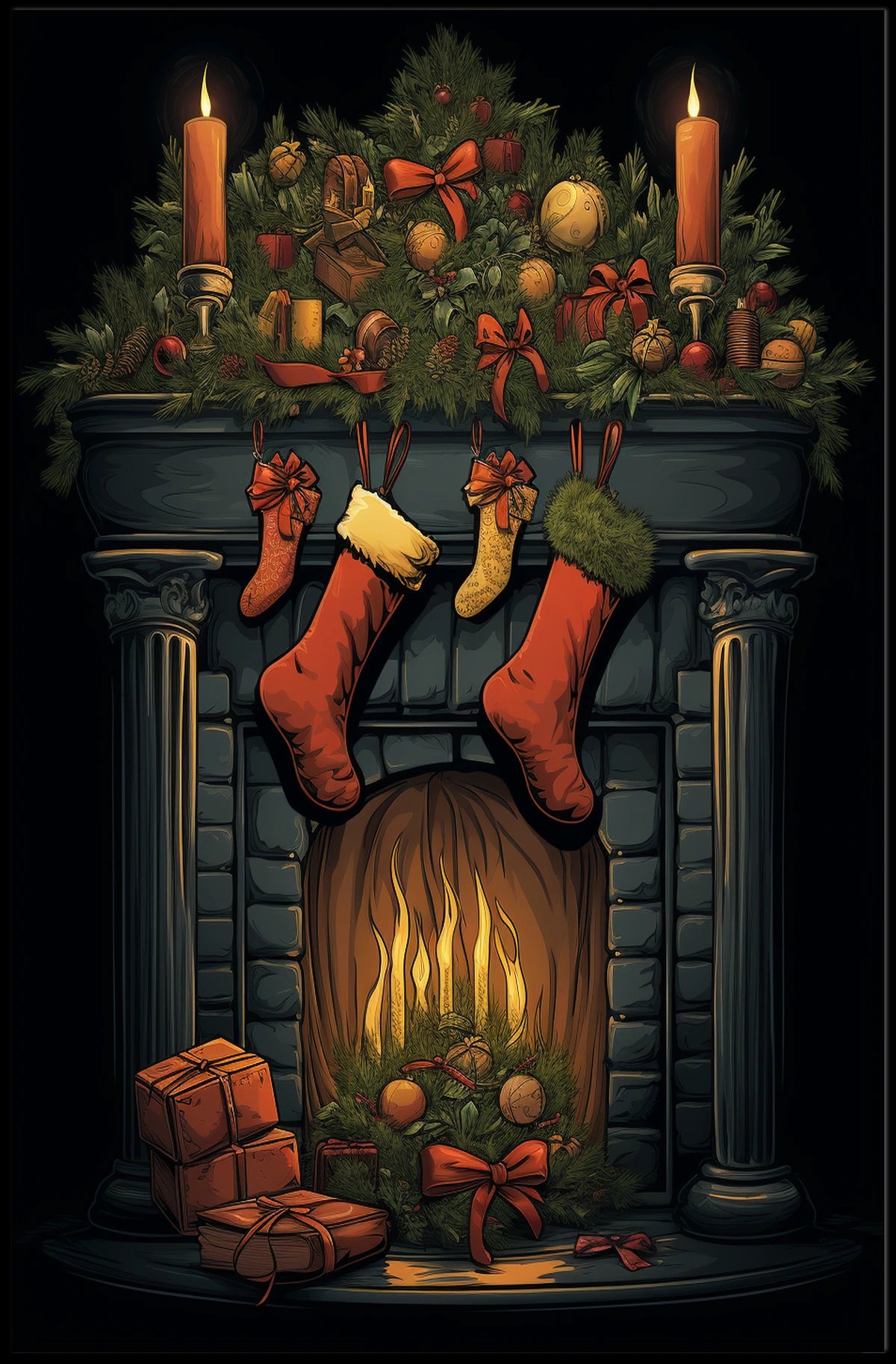Holiday Hearth Poster