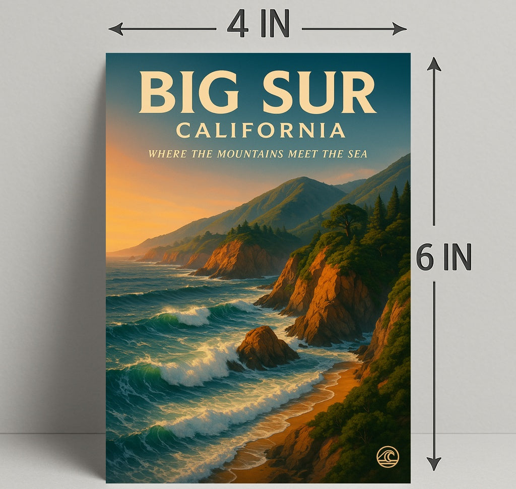 Big Sur Where the Mountains Meet the Sea Poster PosterGoat
