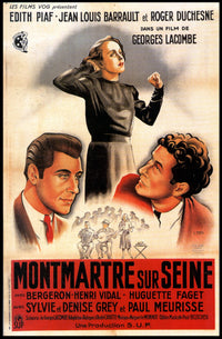 Montmartre sur Seine: Vintage French Film Artistic Poster