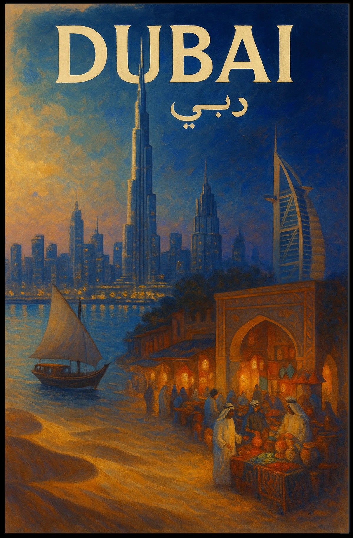 Dubai Cityscape Poster Tradition Modernity For Home Decor
