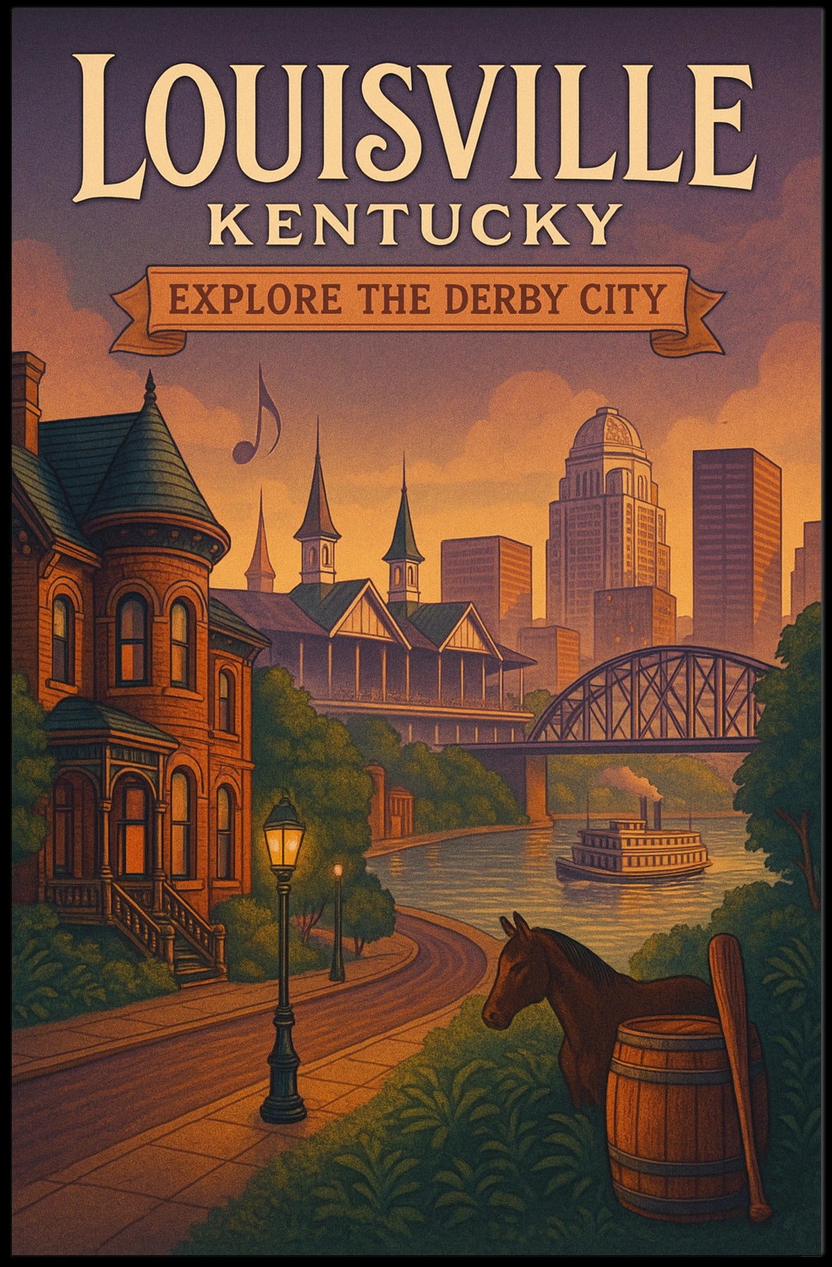 Explore Louisville, Kentucky Poster