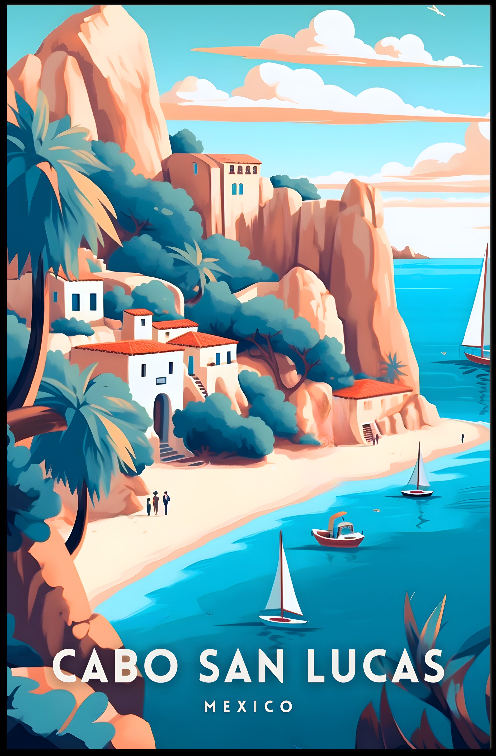 Cabo San Lucas Tranquil Seaside View Travel Poster