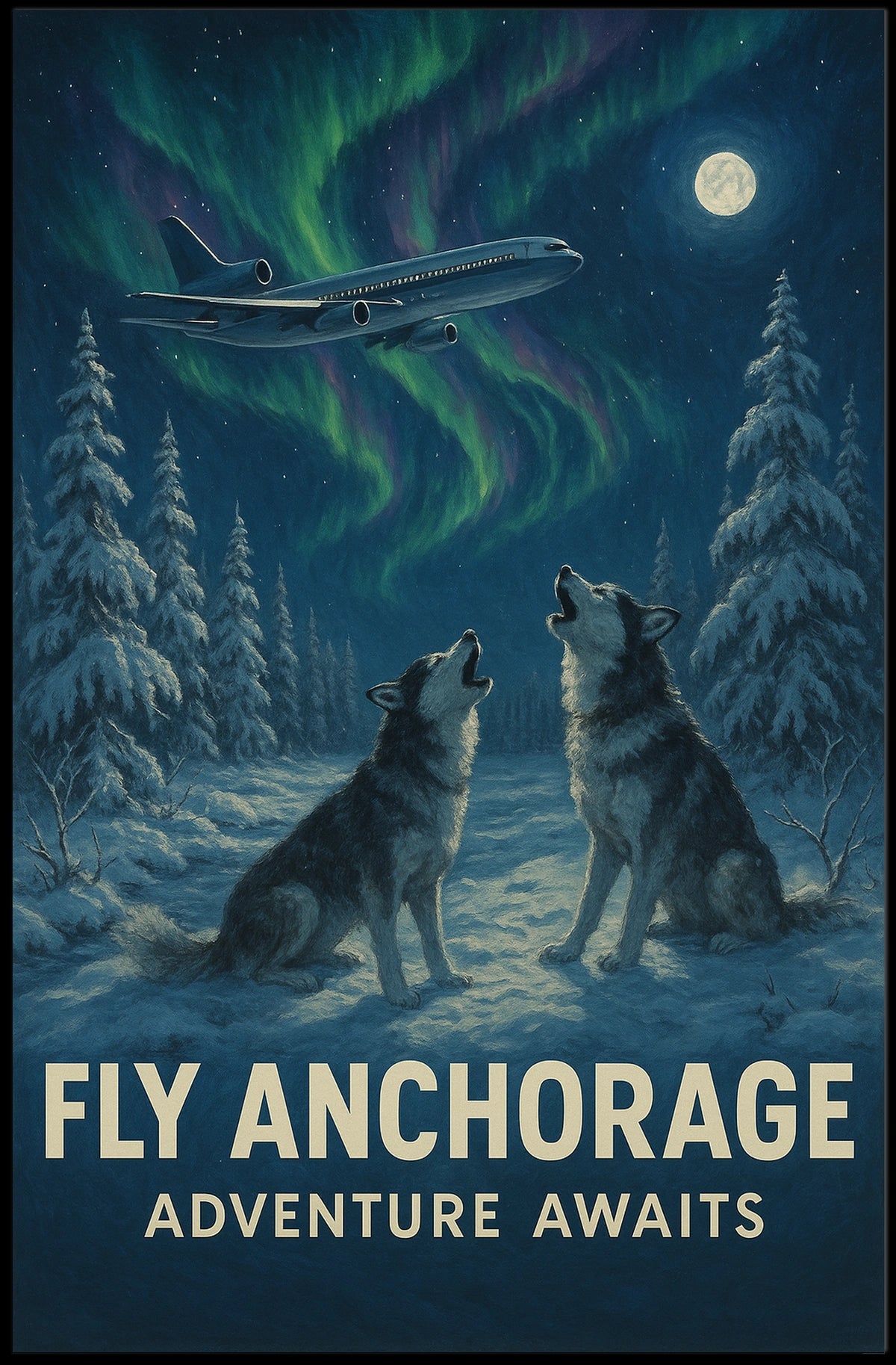 Fly Anchorage Adventure Awaits Poster