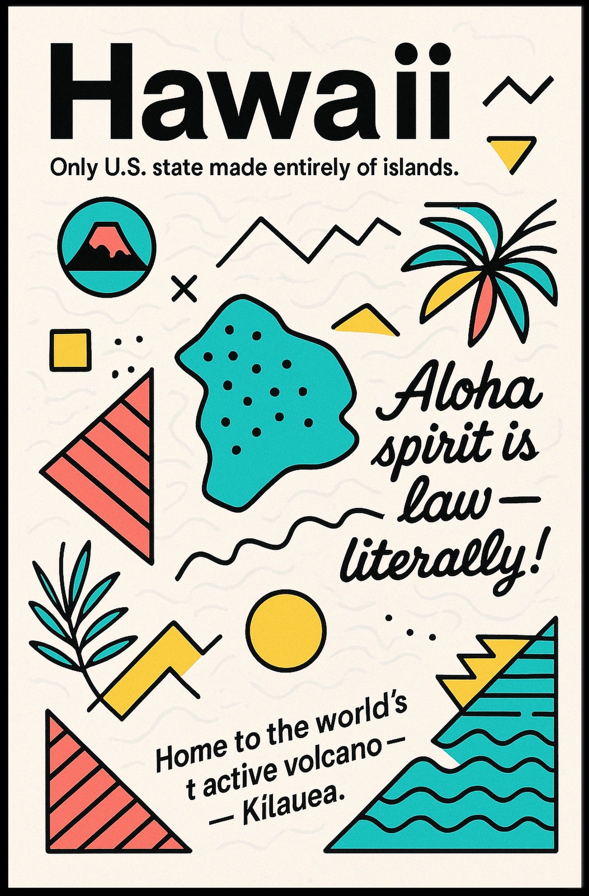 Hawaii Adventure Poster: Vibrant Tropical Art Print