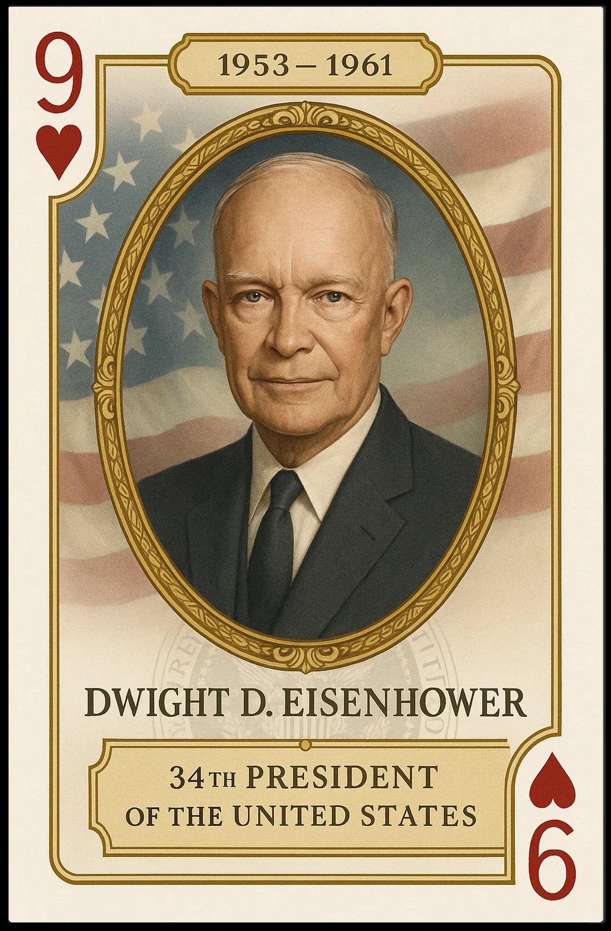 Dwight D Eisenhower 34th President Portrait Poster