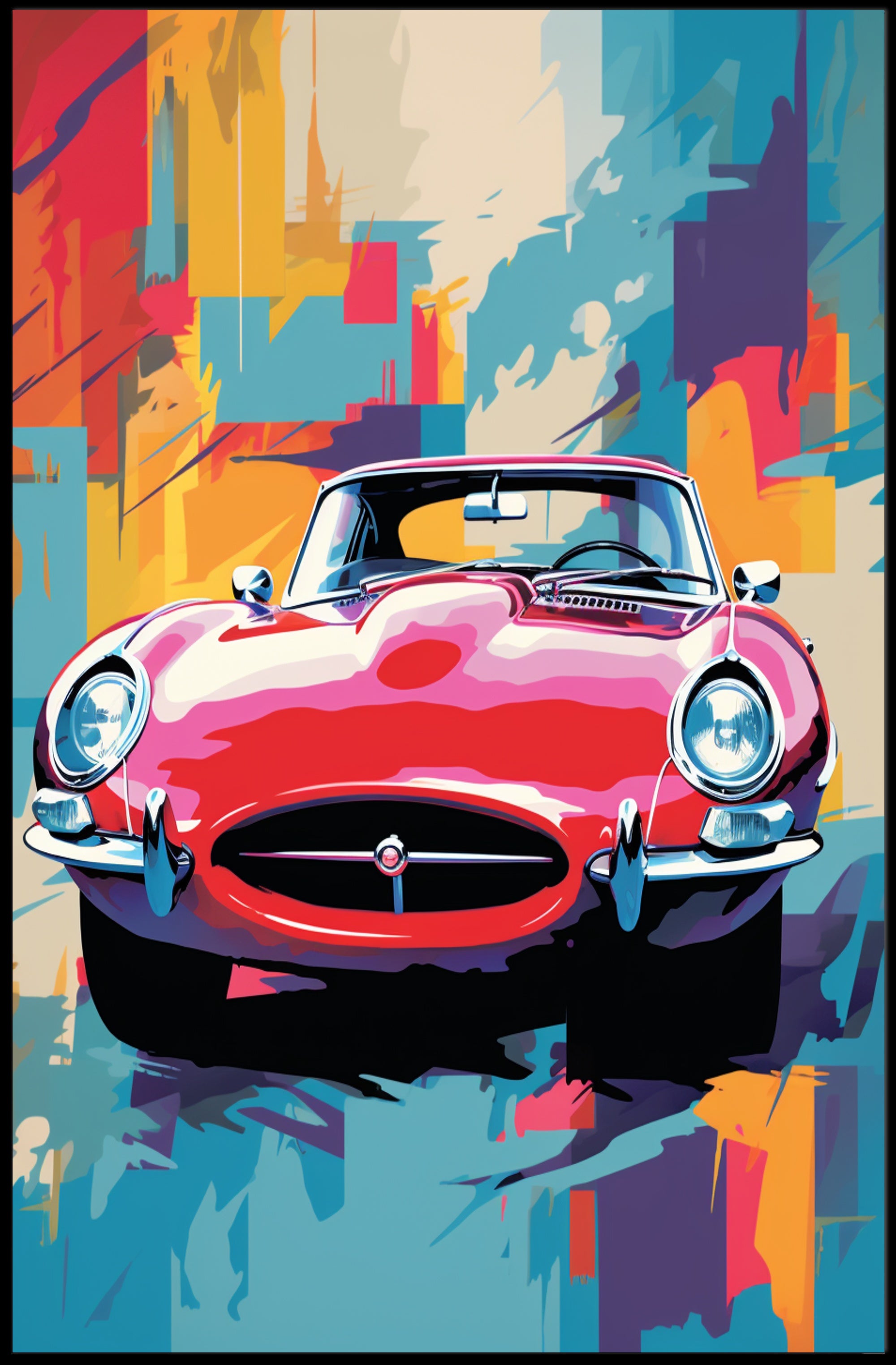Vibrant Classic Car Art Poster PosterGoat