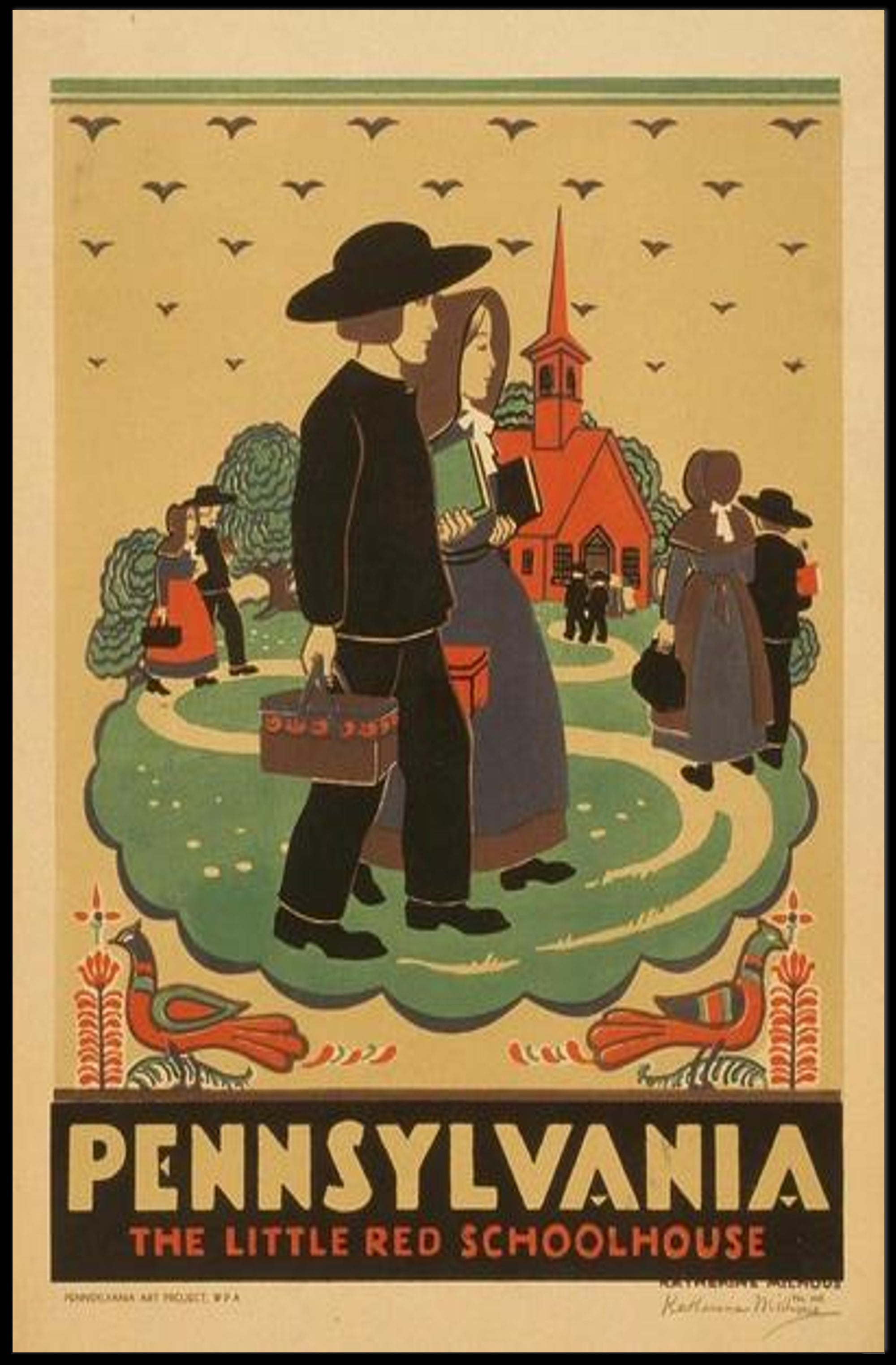 Pennsylvania: The Little Red Schoolhouse Poster PosterGoat