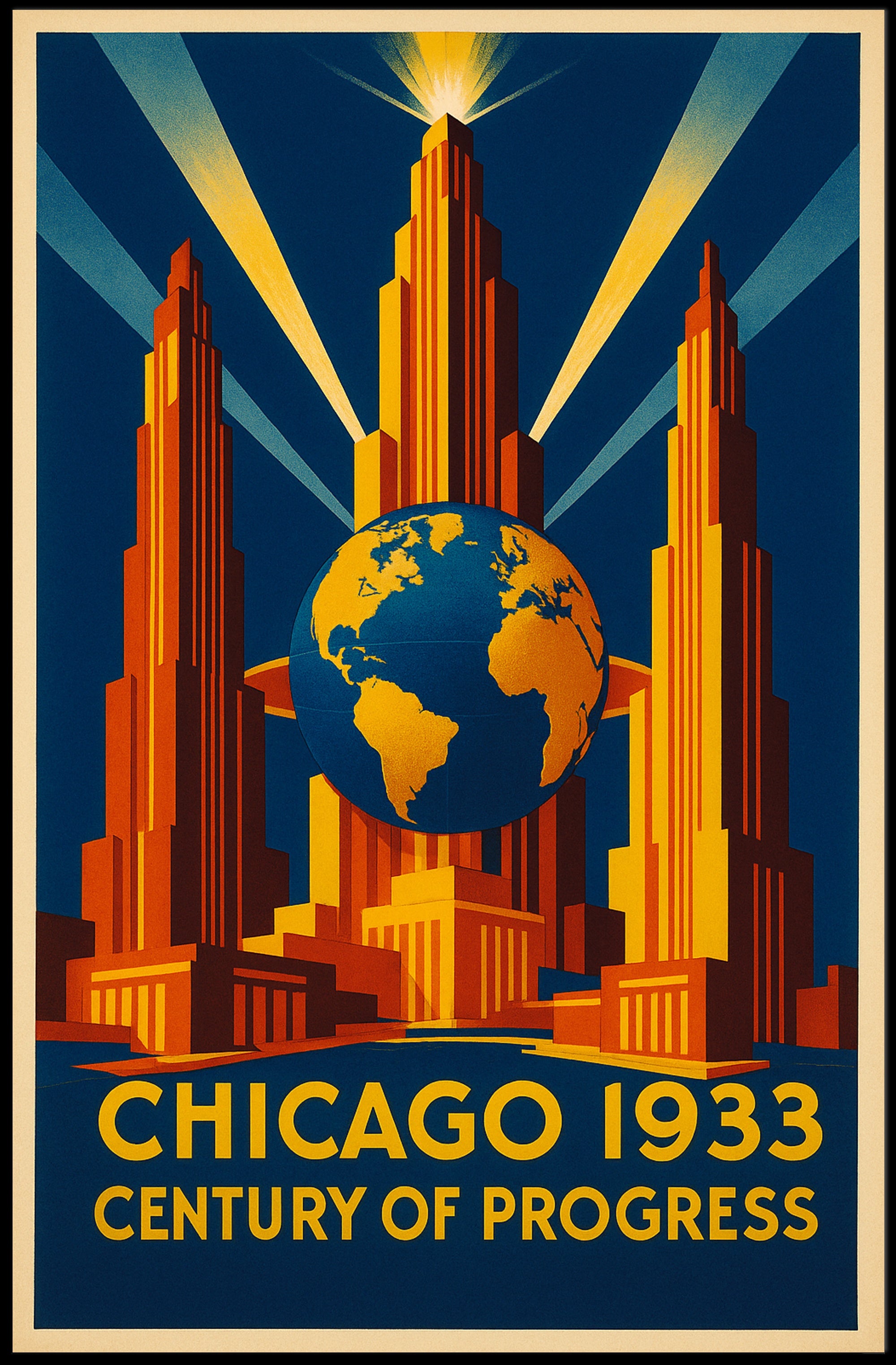 Chicago 1933 Century of Progress Poster Print PosterGoat