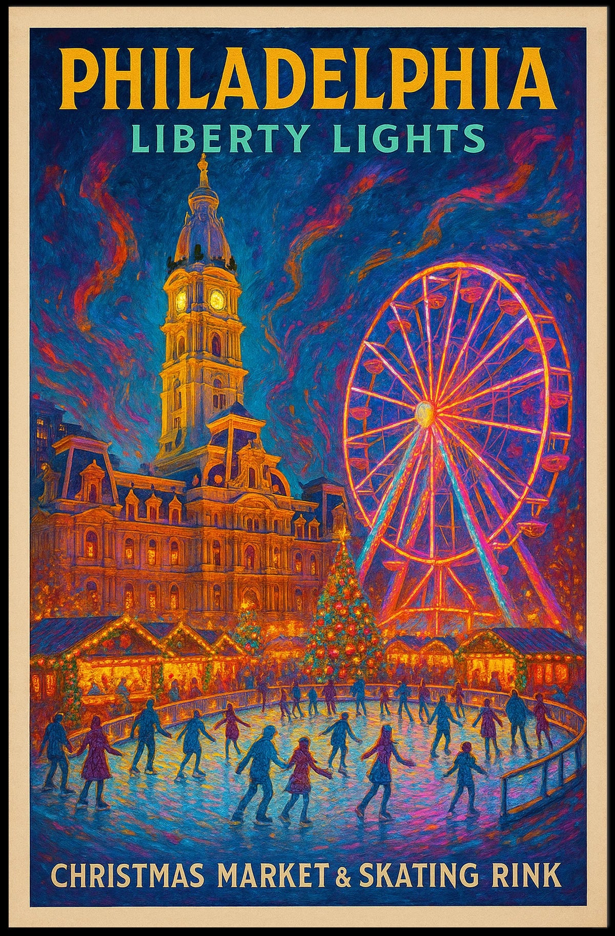 Philadelphia Liberty Lights Poster