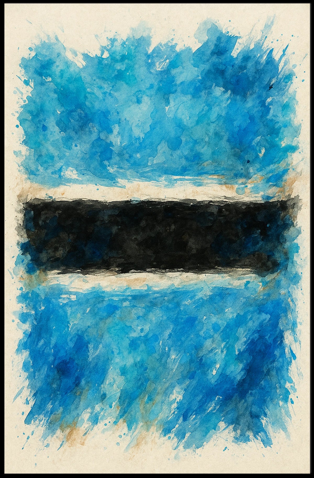 Abstract Expression In Blue And Black Poster