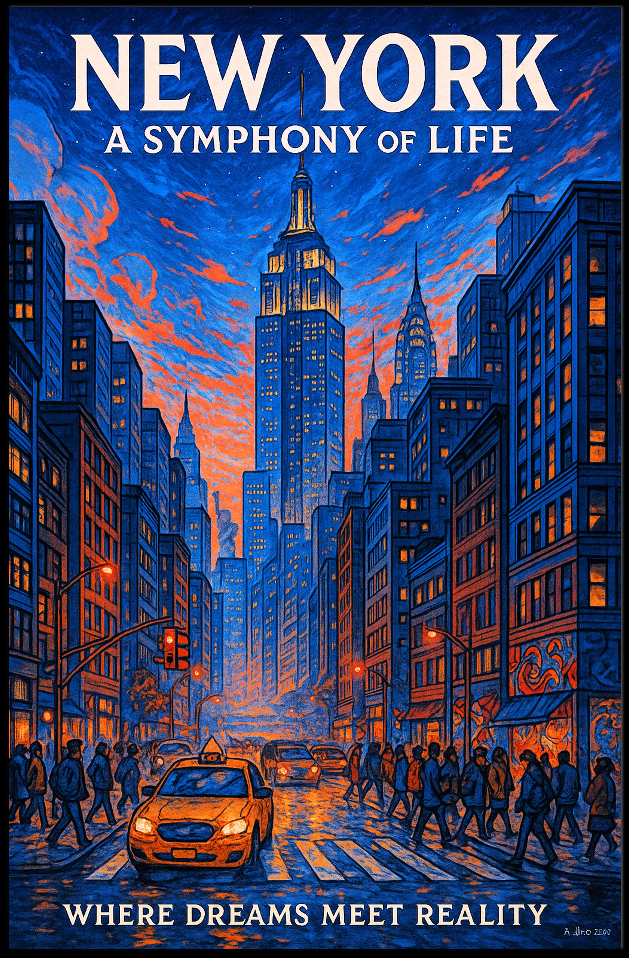 New York A Symphony of Life Poster PosterGoat