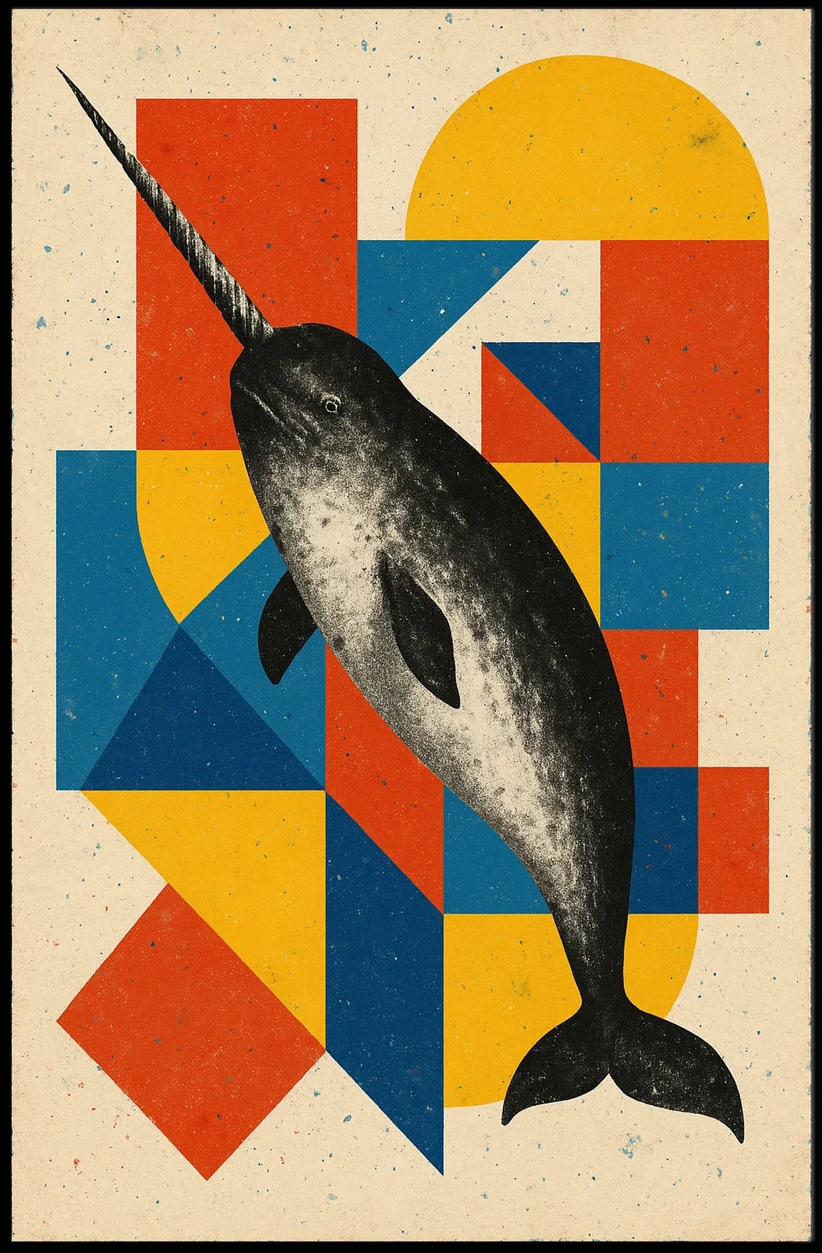 Geometric Narwhal Art Poster