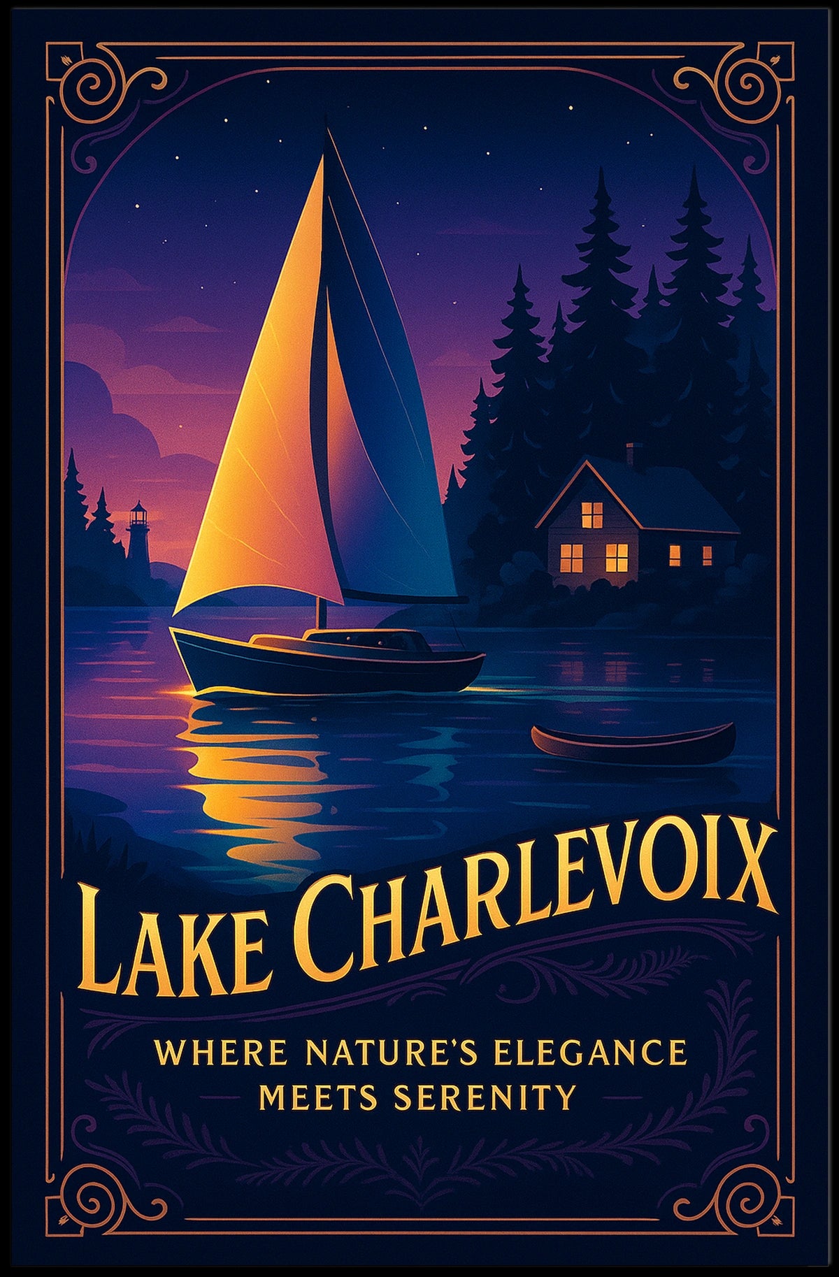 Lake Charlevoix Where NatureS Poster