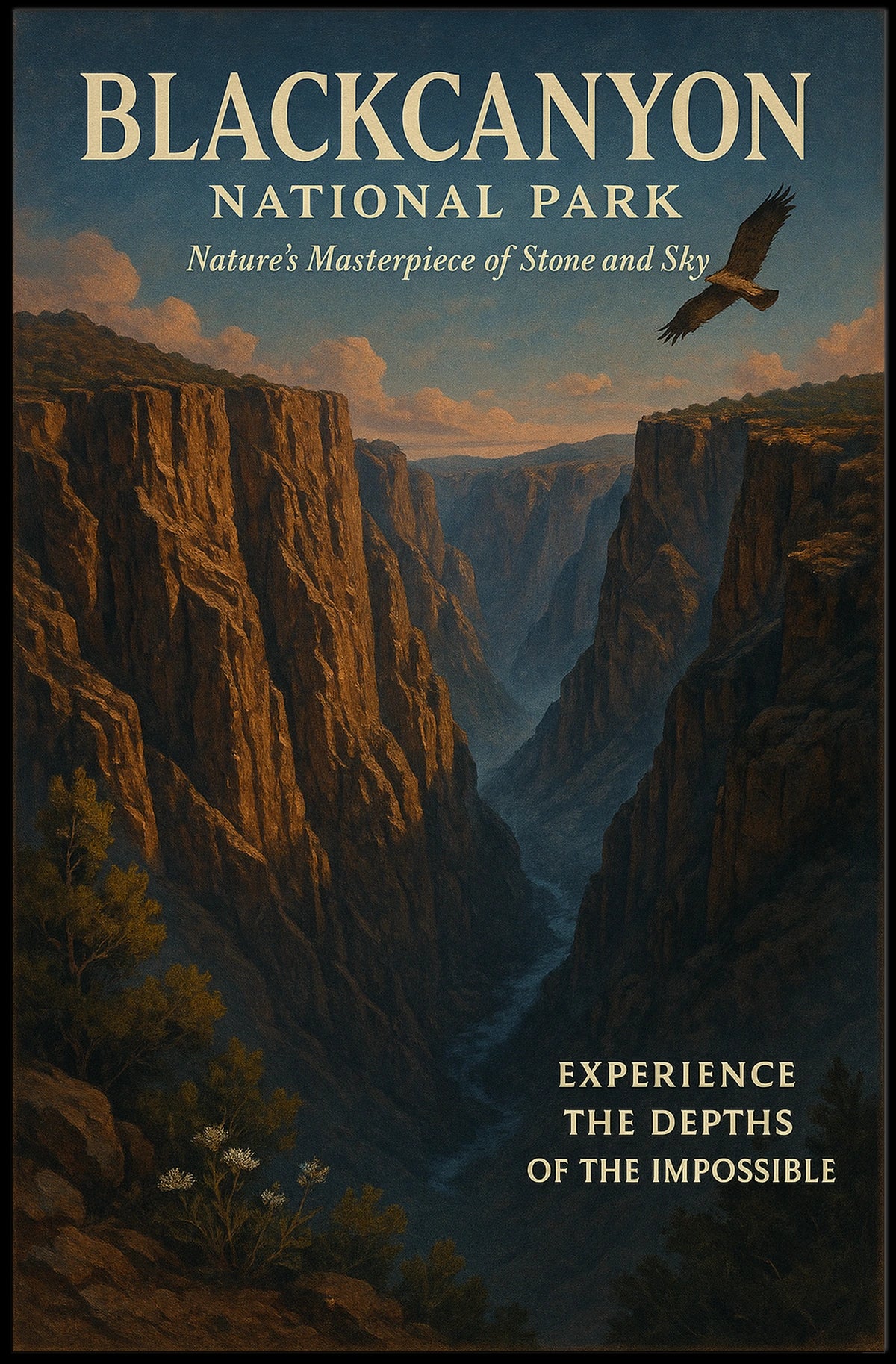 Black Canyon Adventure Vintage National Park Poster