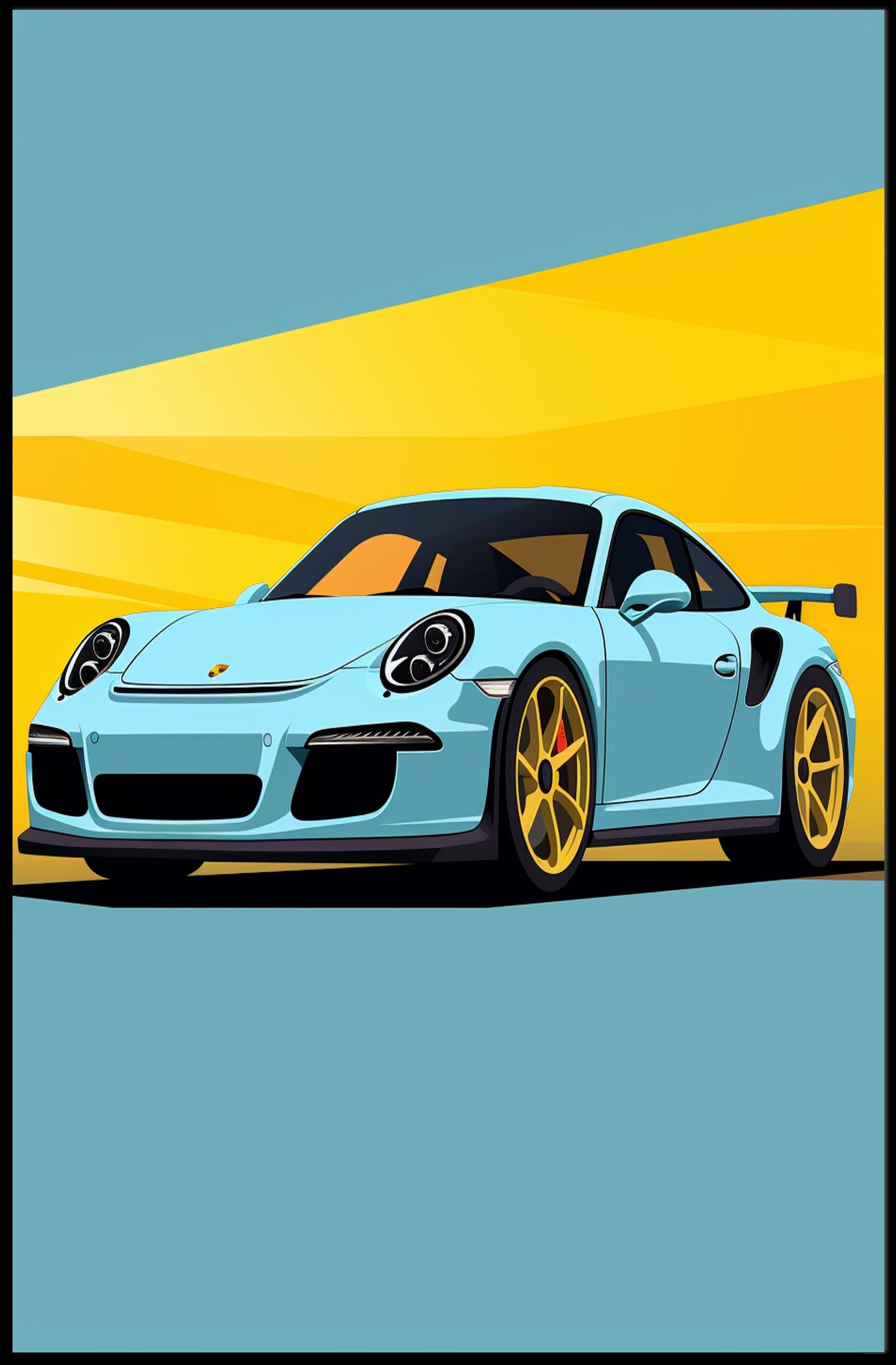 Sleek Speedster Illustration Poster PosterGoat
