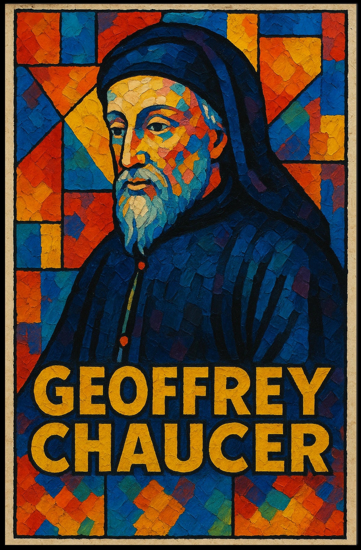 Geoffrey Chaucer Literary Icon Poster
