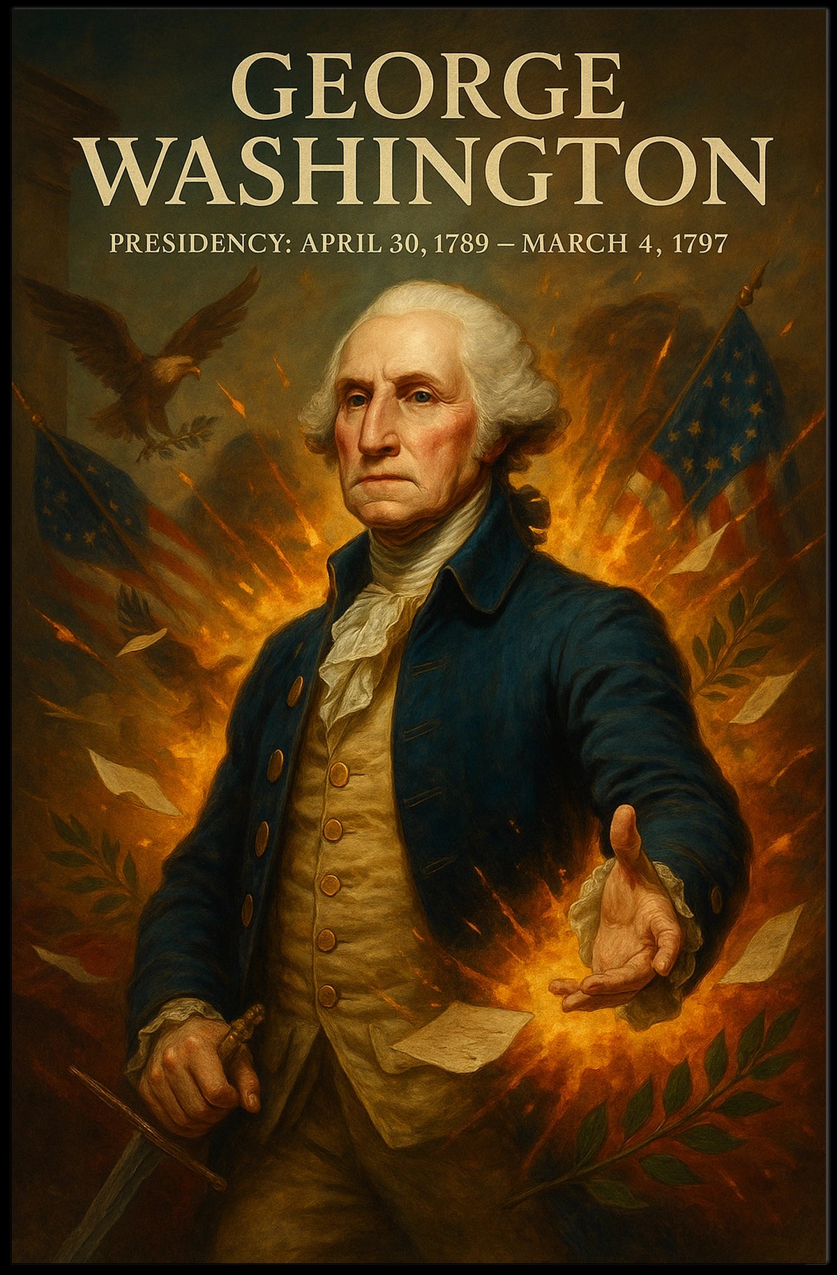 George Washington Presidential Legacy Historical Poster