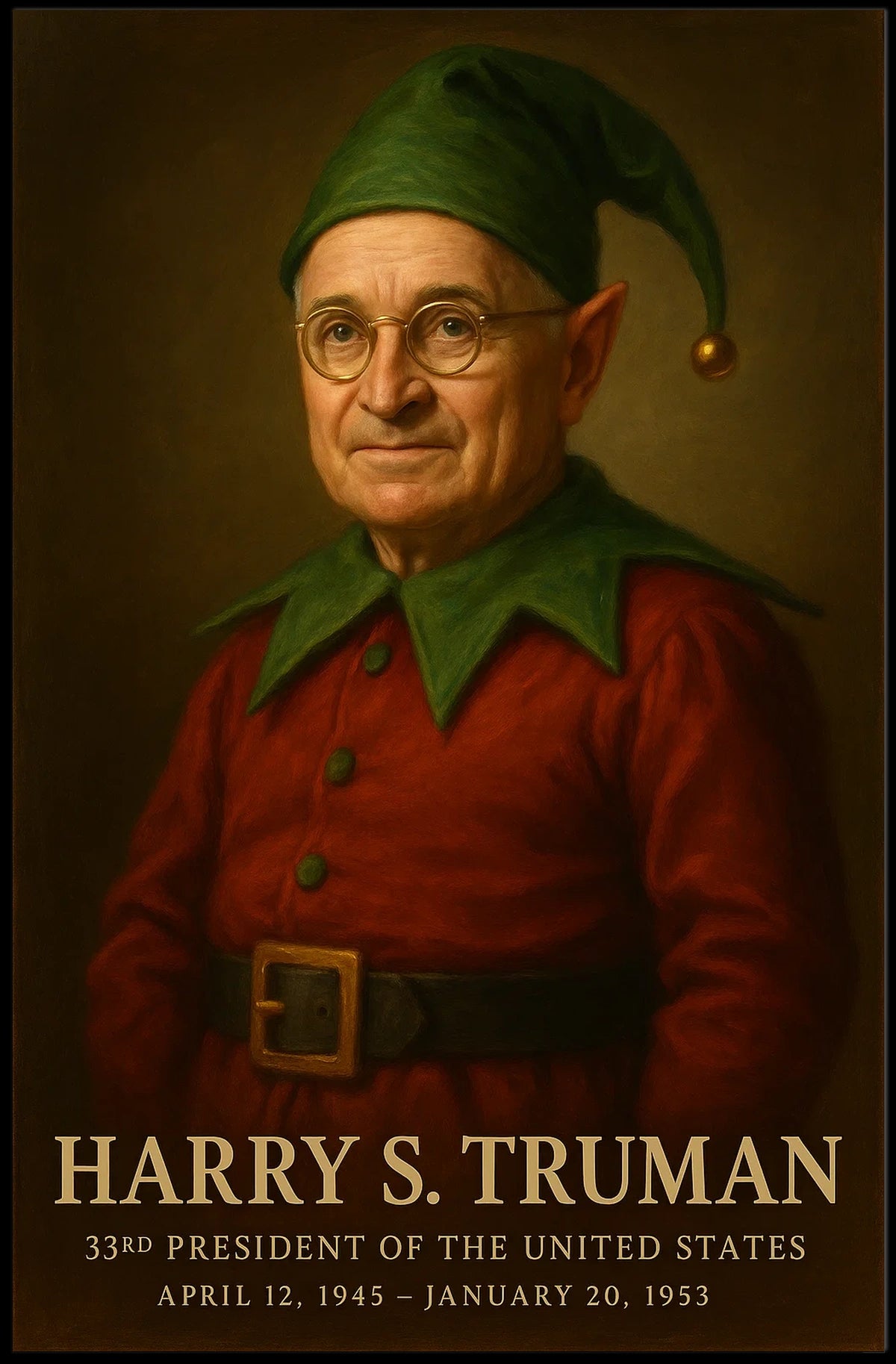 Whimsical Truman Fantasy Art Piece: Historical or Presidential Poster