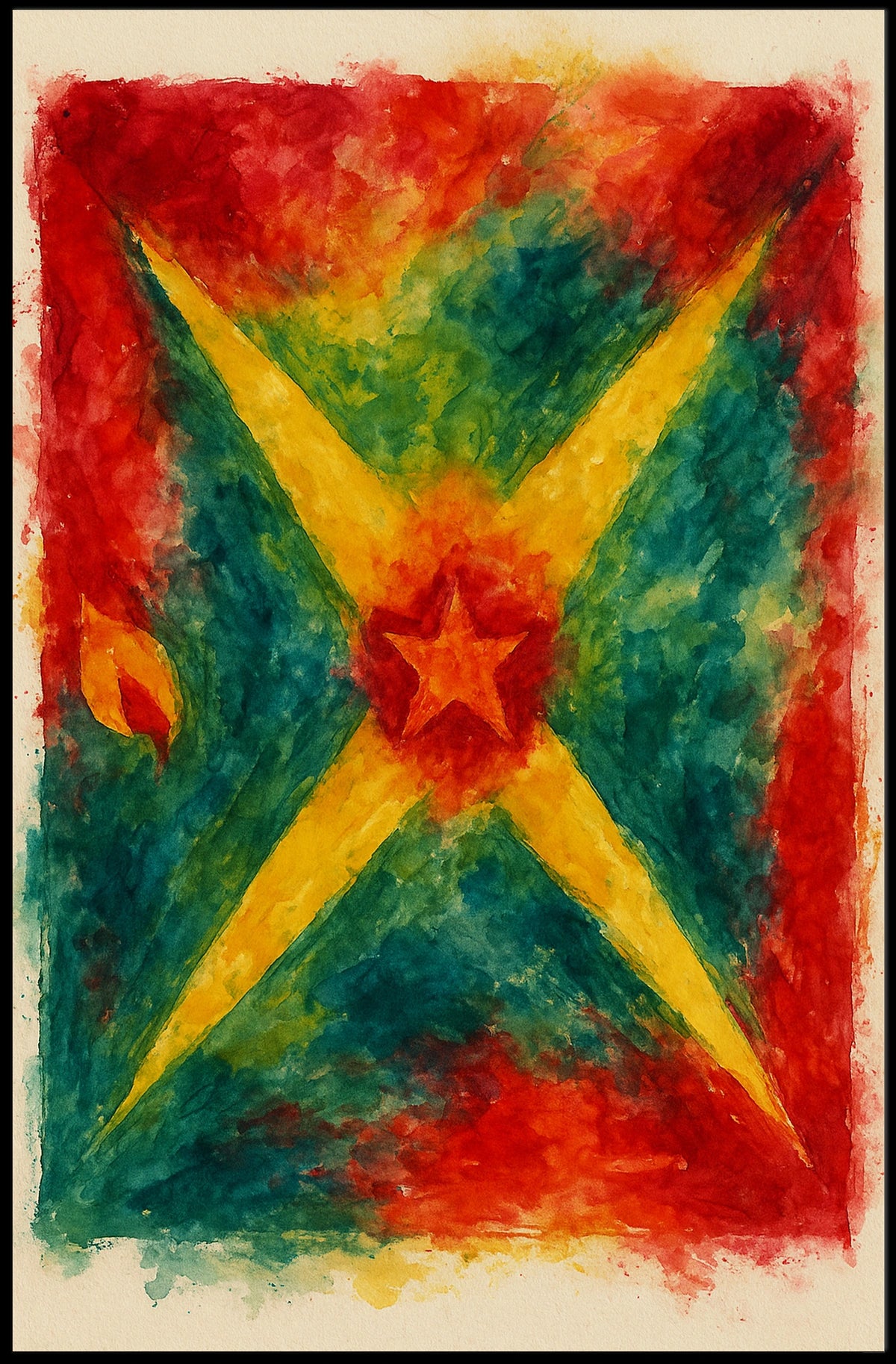 Vibrant Abstract Starburst Poster