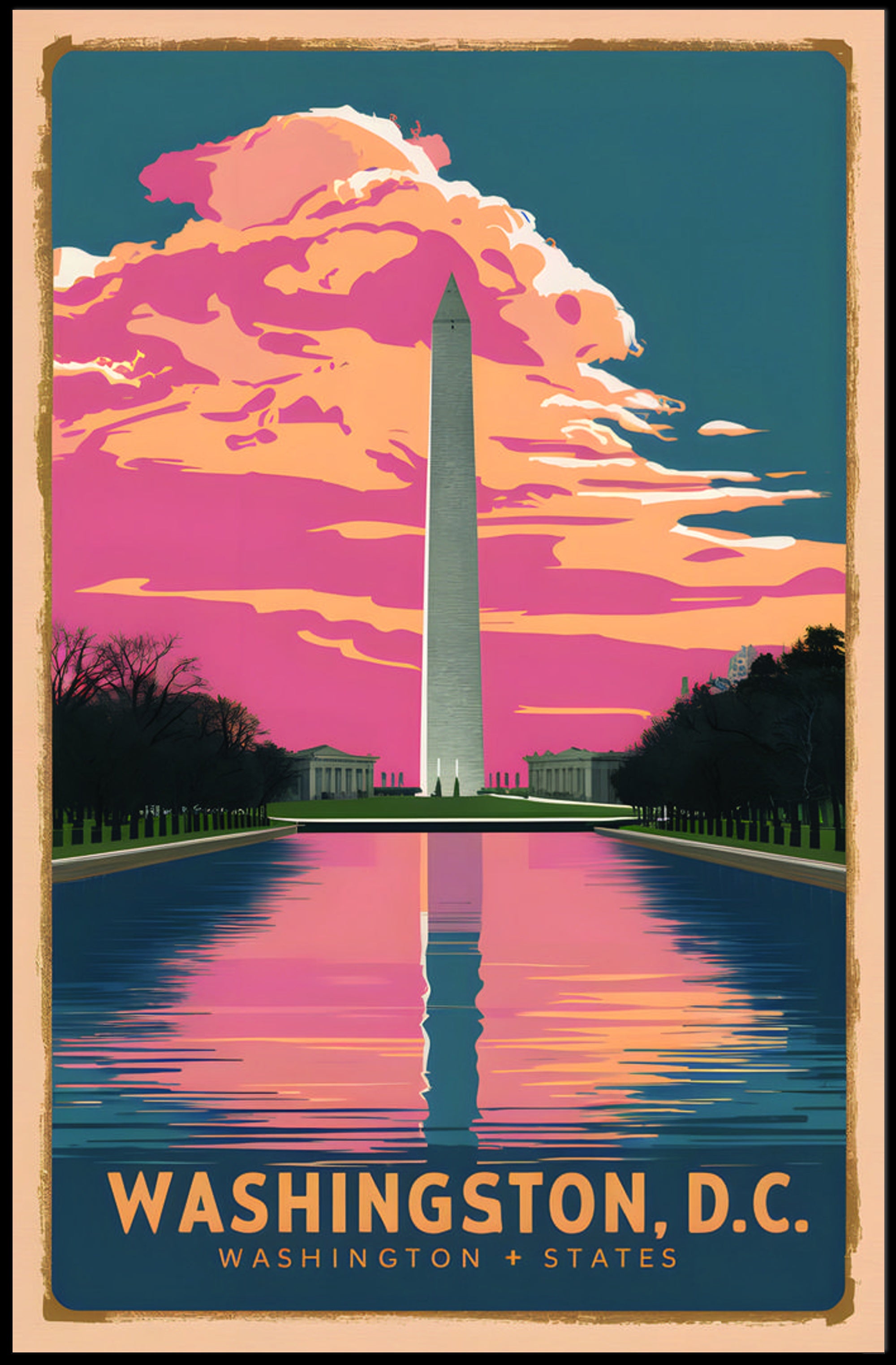 Washington, D.C. Monument at Sunset Poster