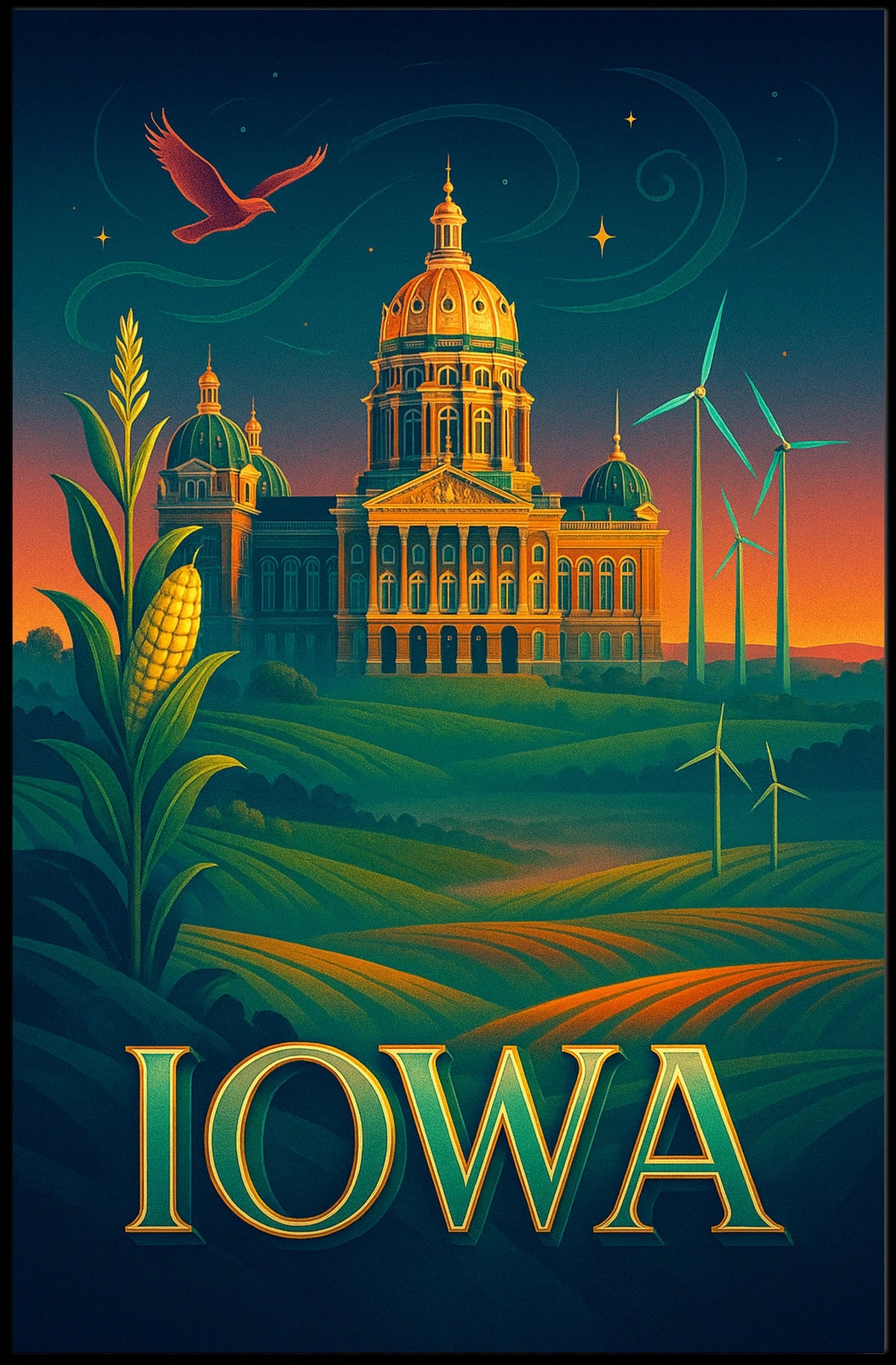 Iowa A Land of Heritage and Innovation Poster