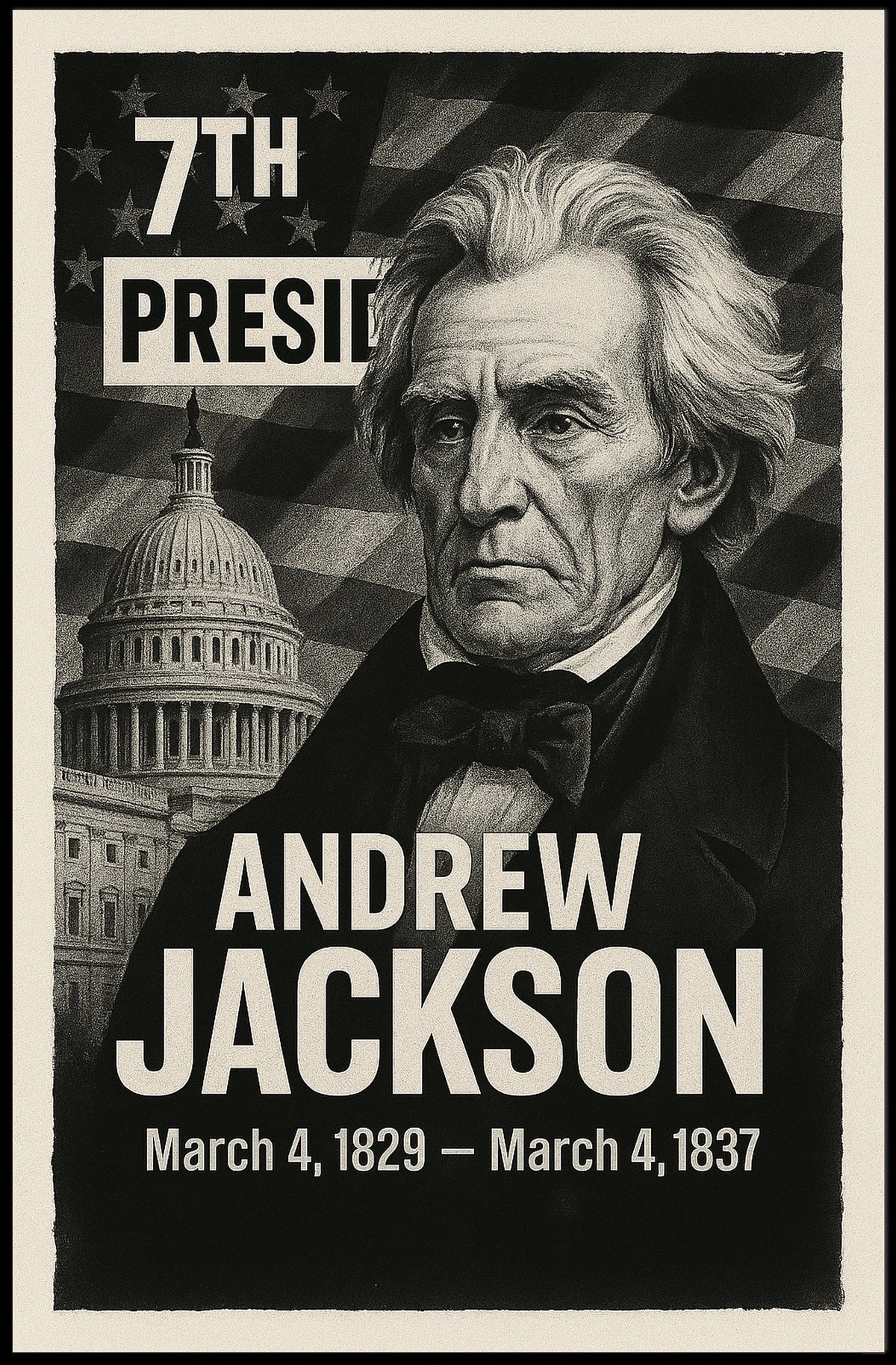 Andrew Jackson 7th President of the United States Digital Montaje Poster