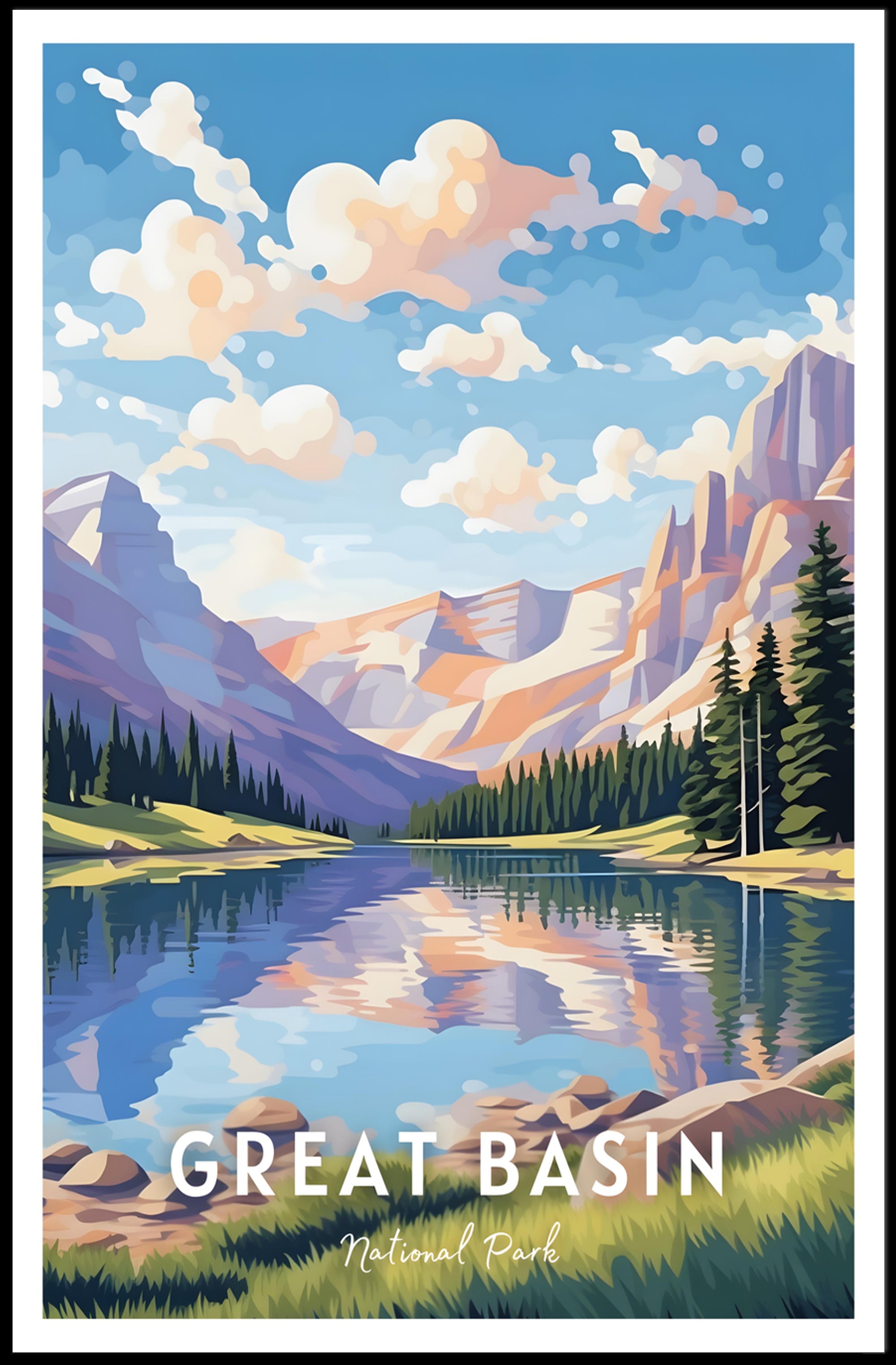 Great Basin Scenic Travel Poster Wall Art Print