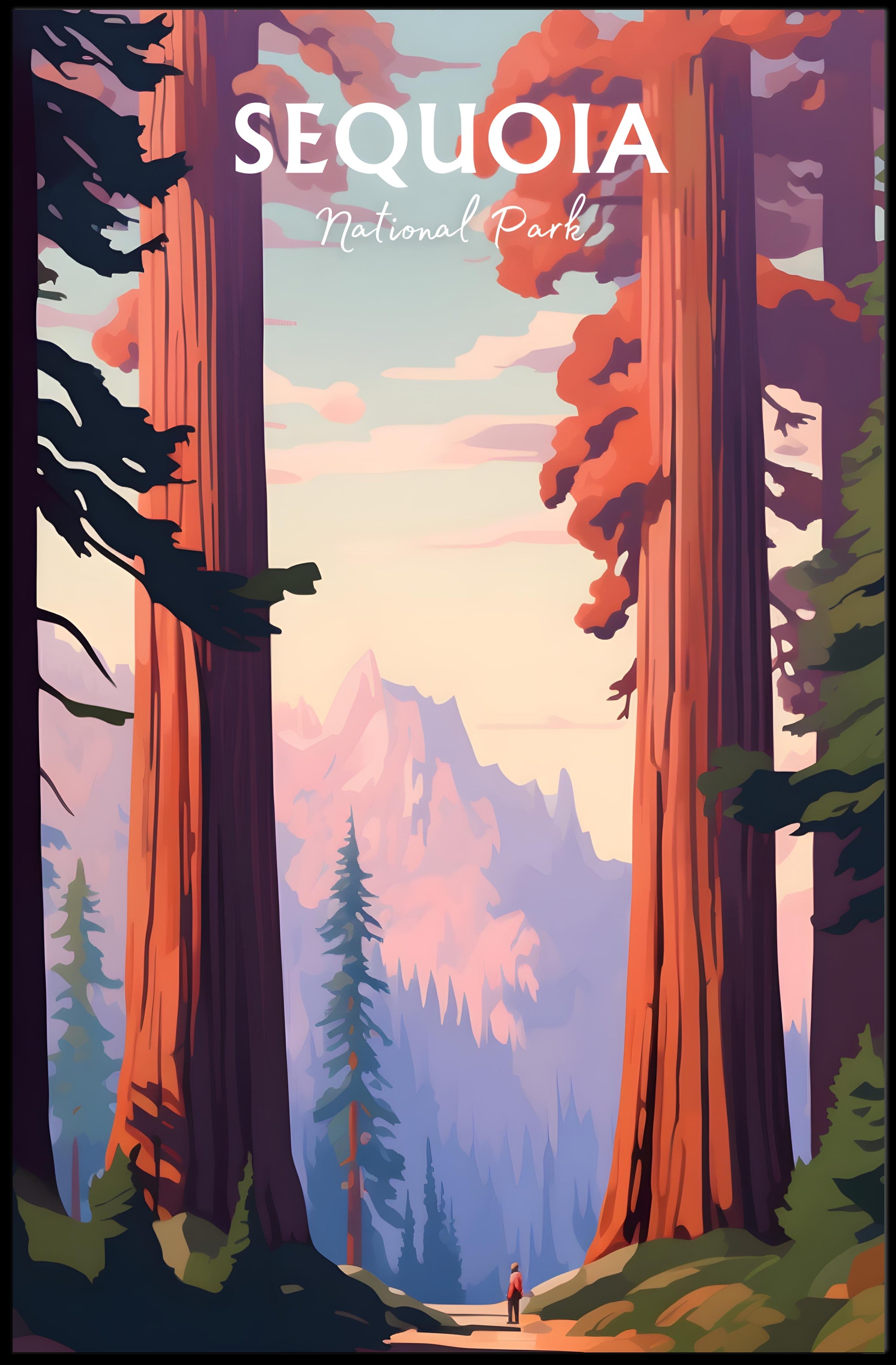 Sequoia National Park Poster Vintage Travel Print