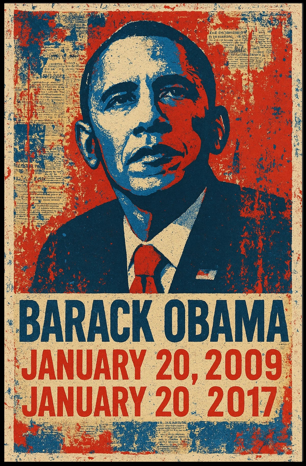 Barack Obama 44th President of the United States Street Art Mashup Poster