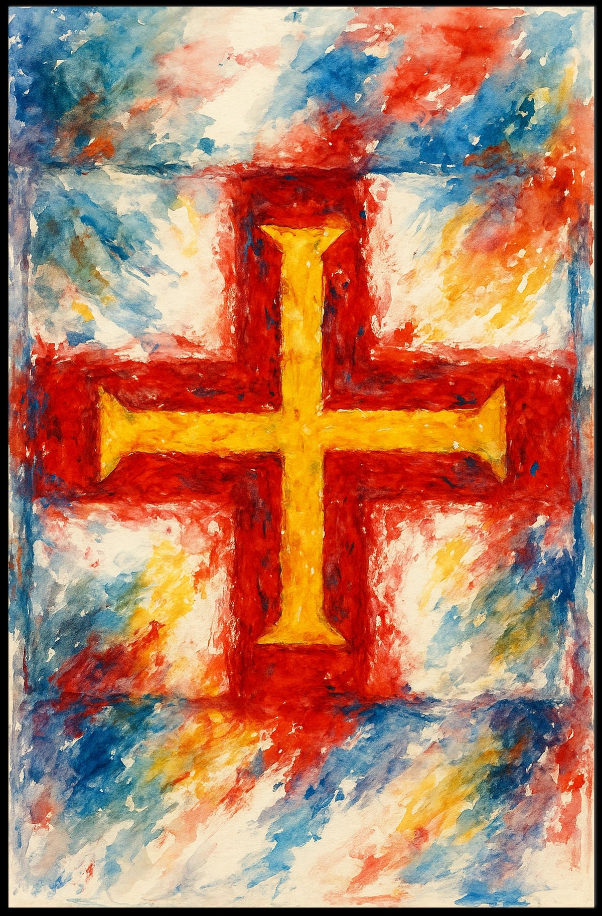 Vibrant Cross Poster