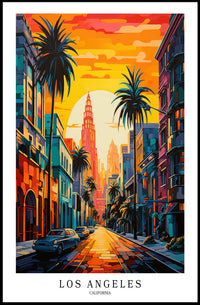 Los Angeles Vibrant Urban Scene Art Print - Urban or Cityscape Poster PosterGoat