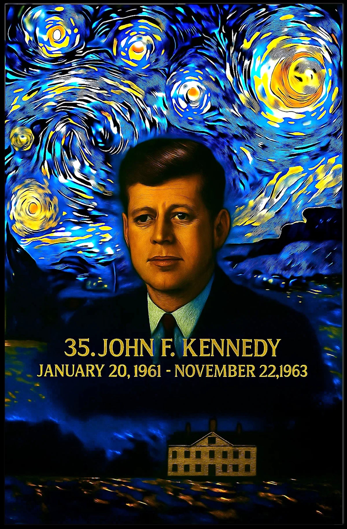 John F. Kennedy 35th President of the United States Presidential Masterpiece Series Poster
