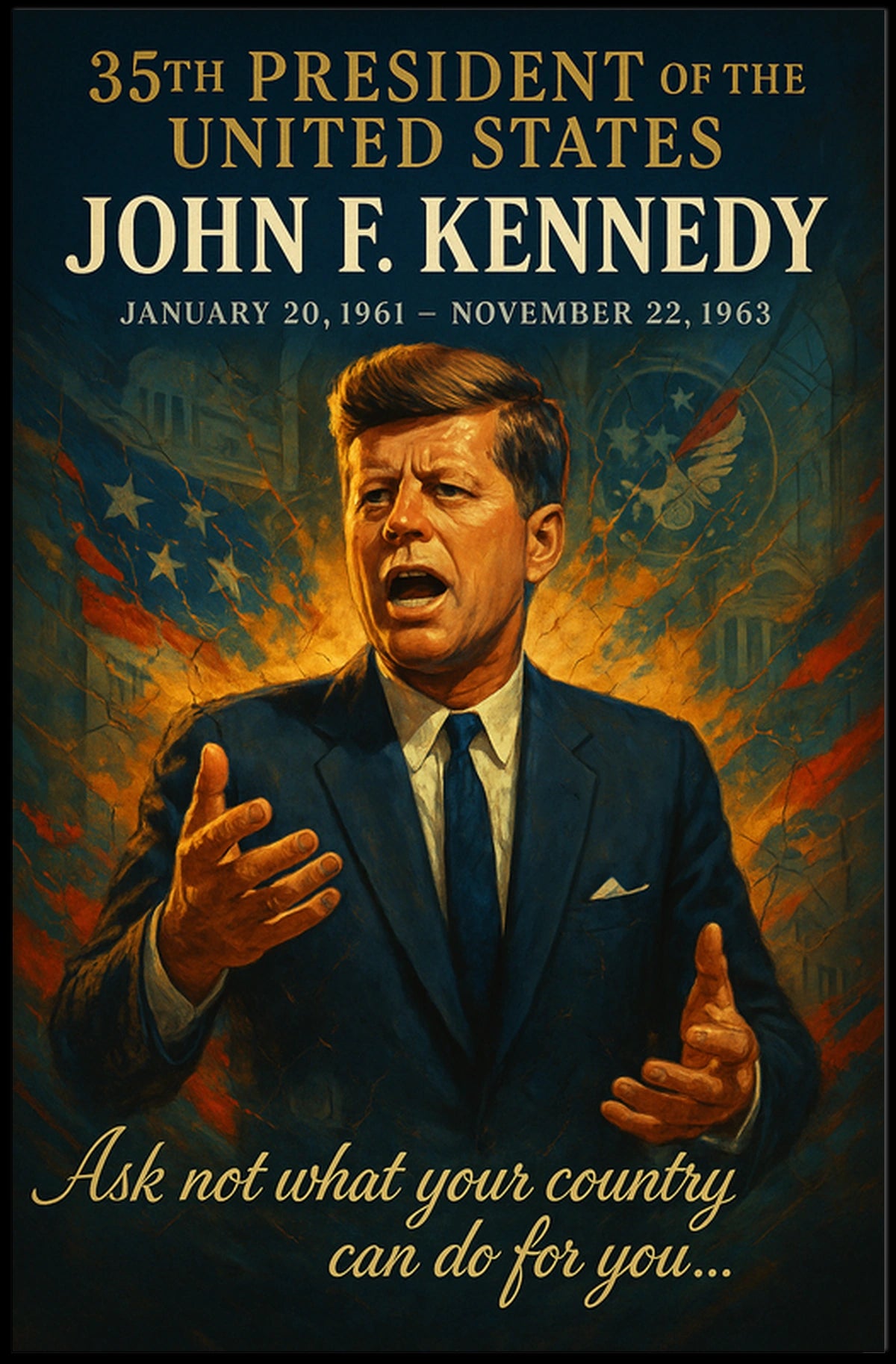 John F. Kennedy 35th President Poster