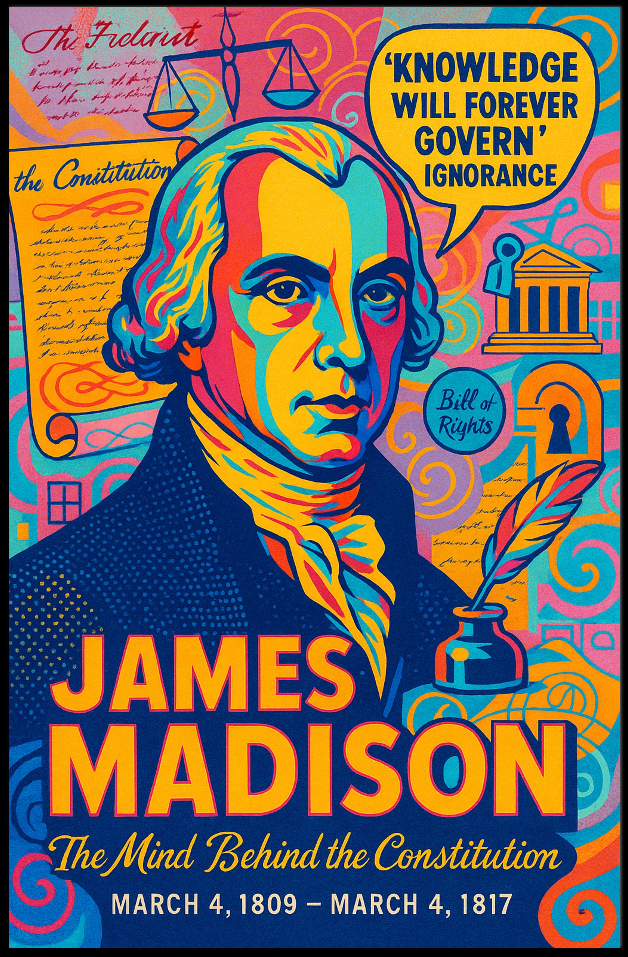 James Madison The Mind Behind the Constitution Poster PosterGoat
