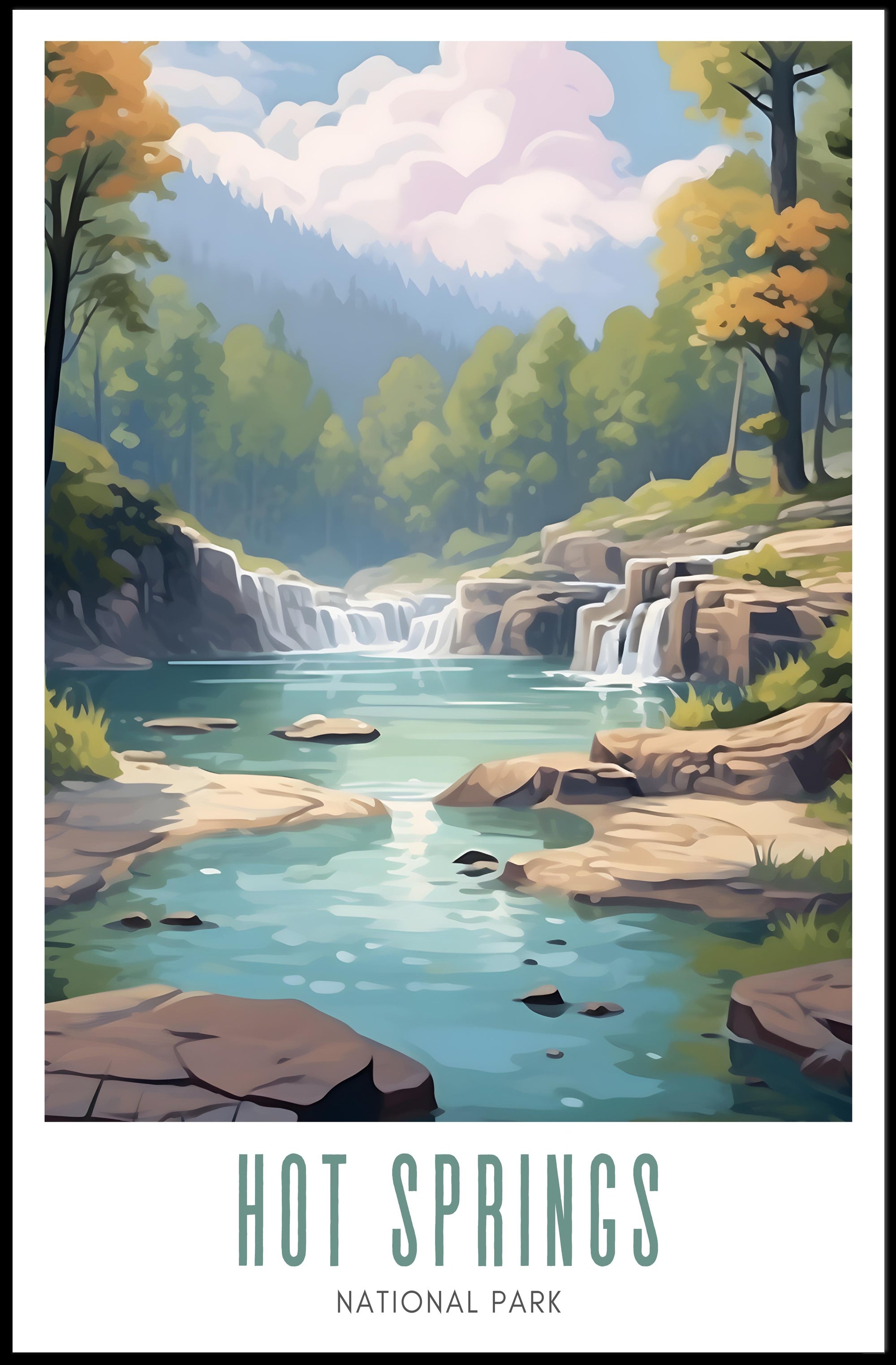 Hot Springs National Park Scenic Poster Wall Art