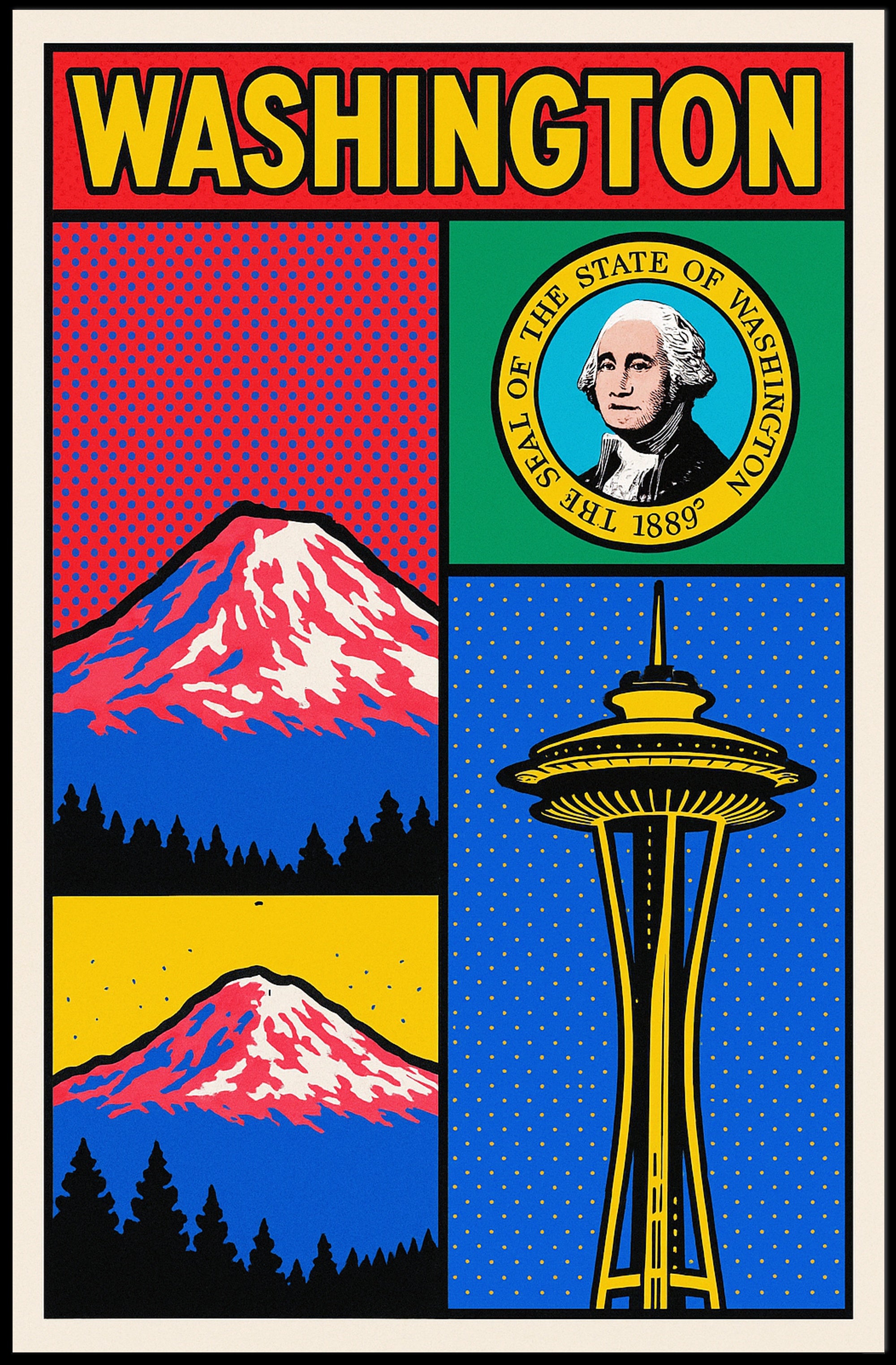 Washington Pop Art Poster PosterGoat