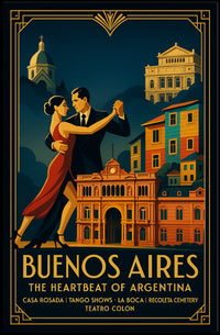 Buenos Aires Vintage Travel Poster Wall Art PosterGoat