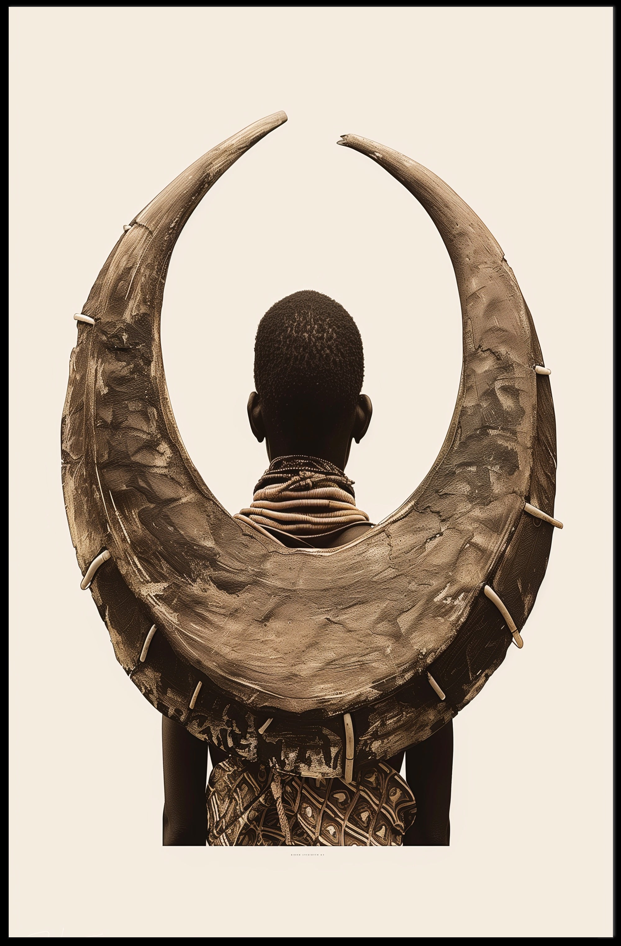 Cultural Embrace Poster Vintage Sepia Wall Art