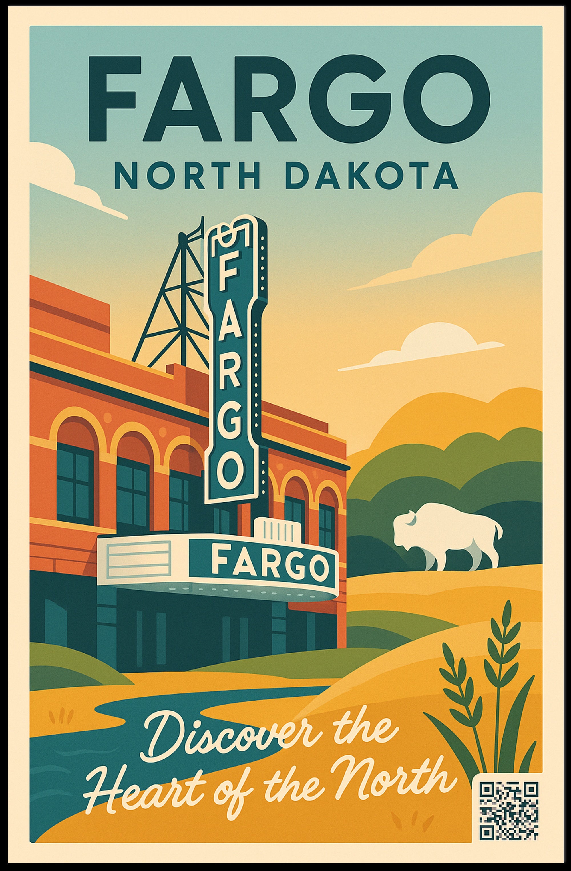 Discover Fargo, North Dakota Poster PosterGoat