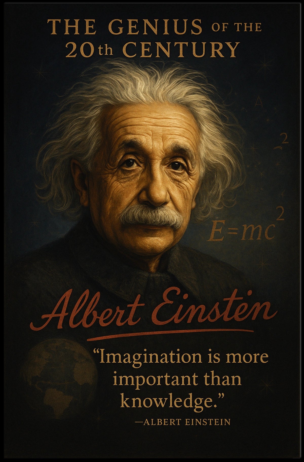 Albert Einstein Inspirational Scientific Art Poster