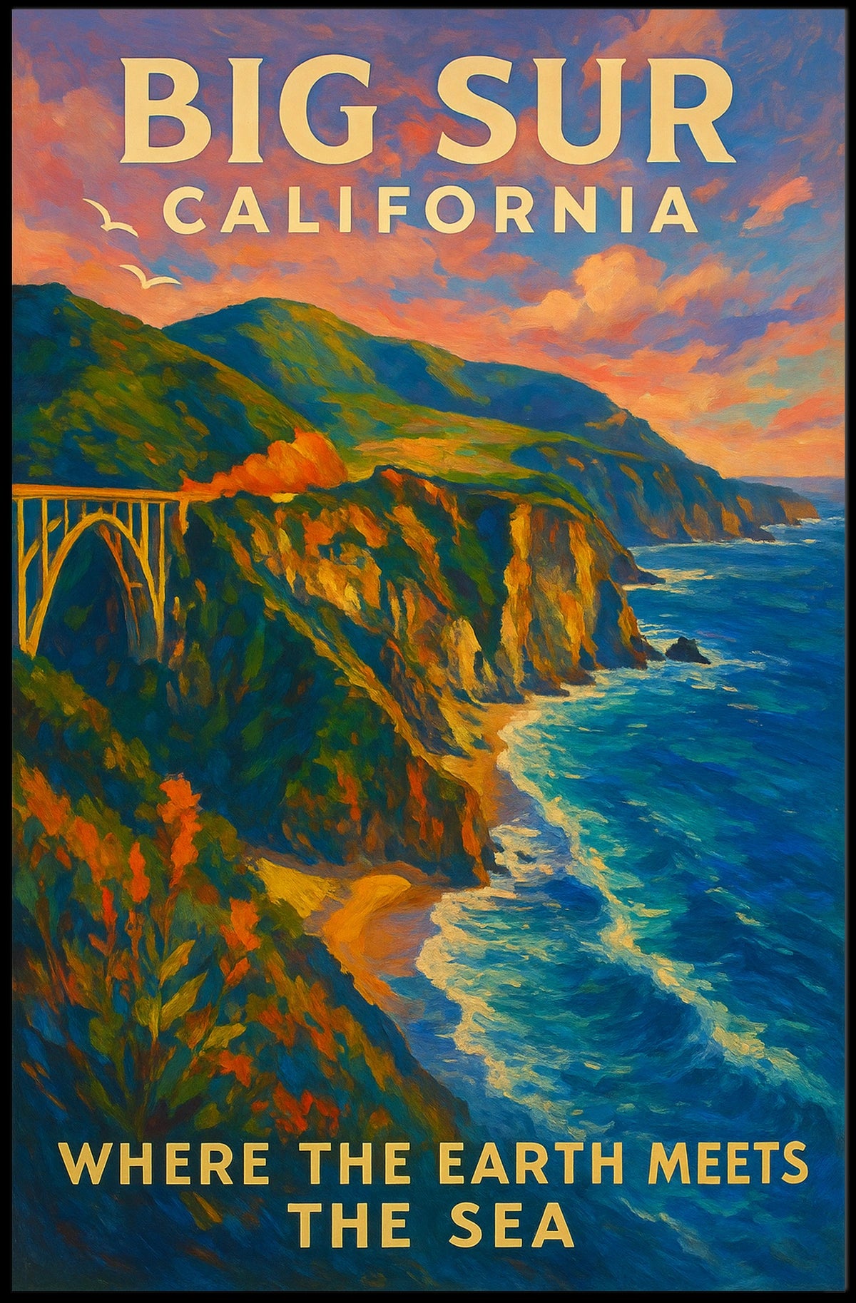 Big Sur Poster Wall Art For Nature Lovers Coastal Serenity
