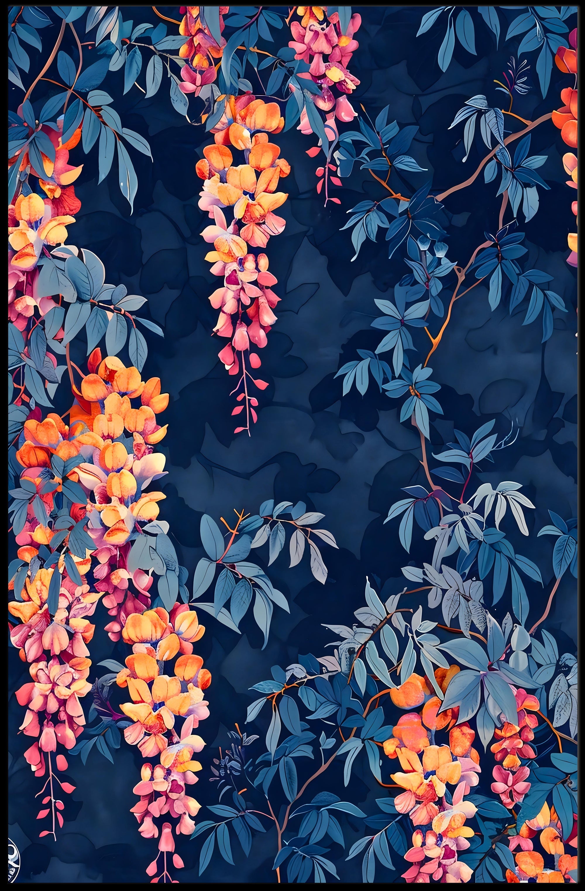 Vibrant Floral Illustrative Artwork for Artistic Poster